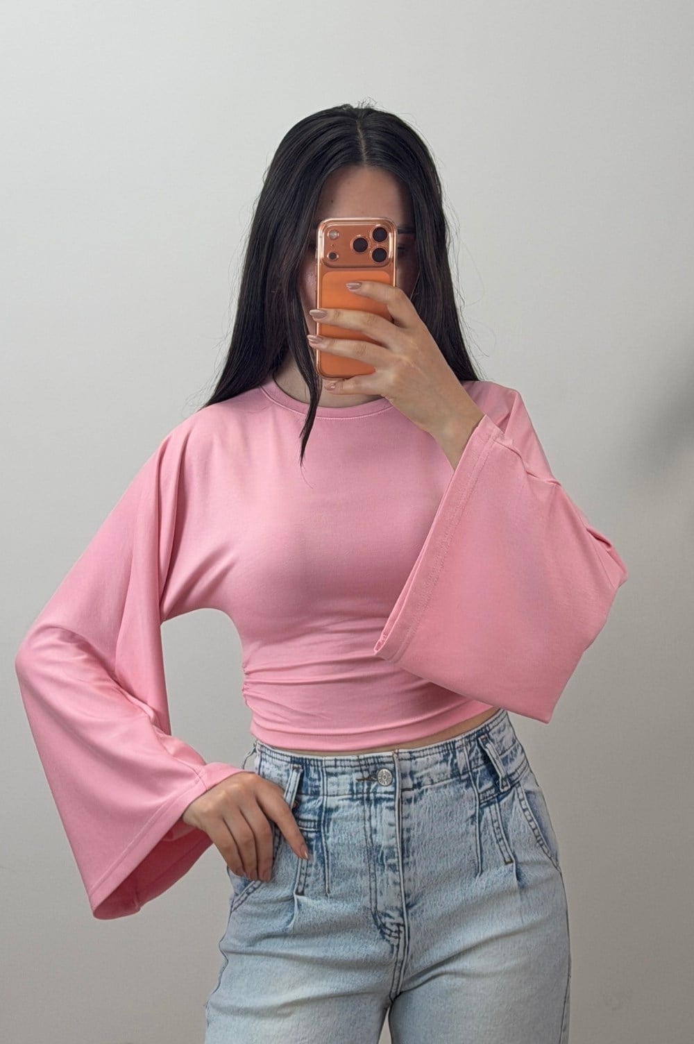 Büzgülü Bluz Pembe