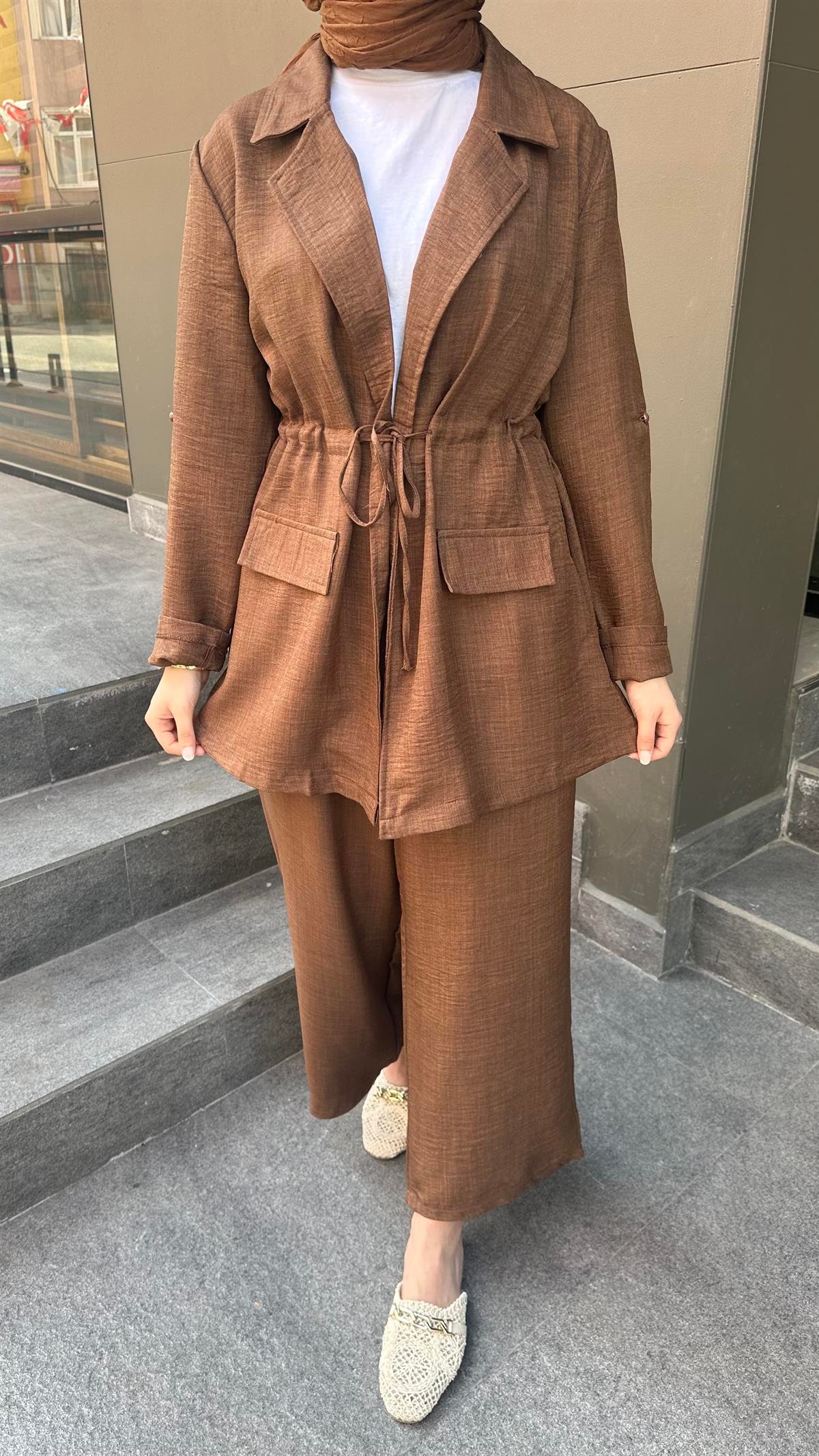 Ceketli Takım Kahve