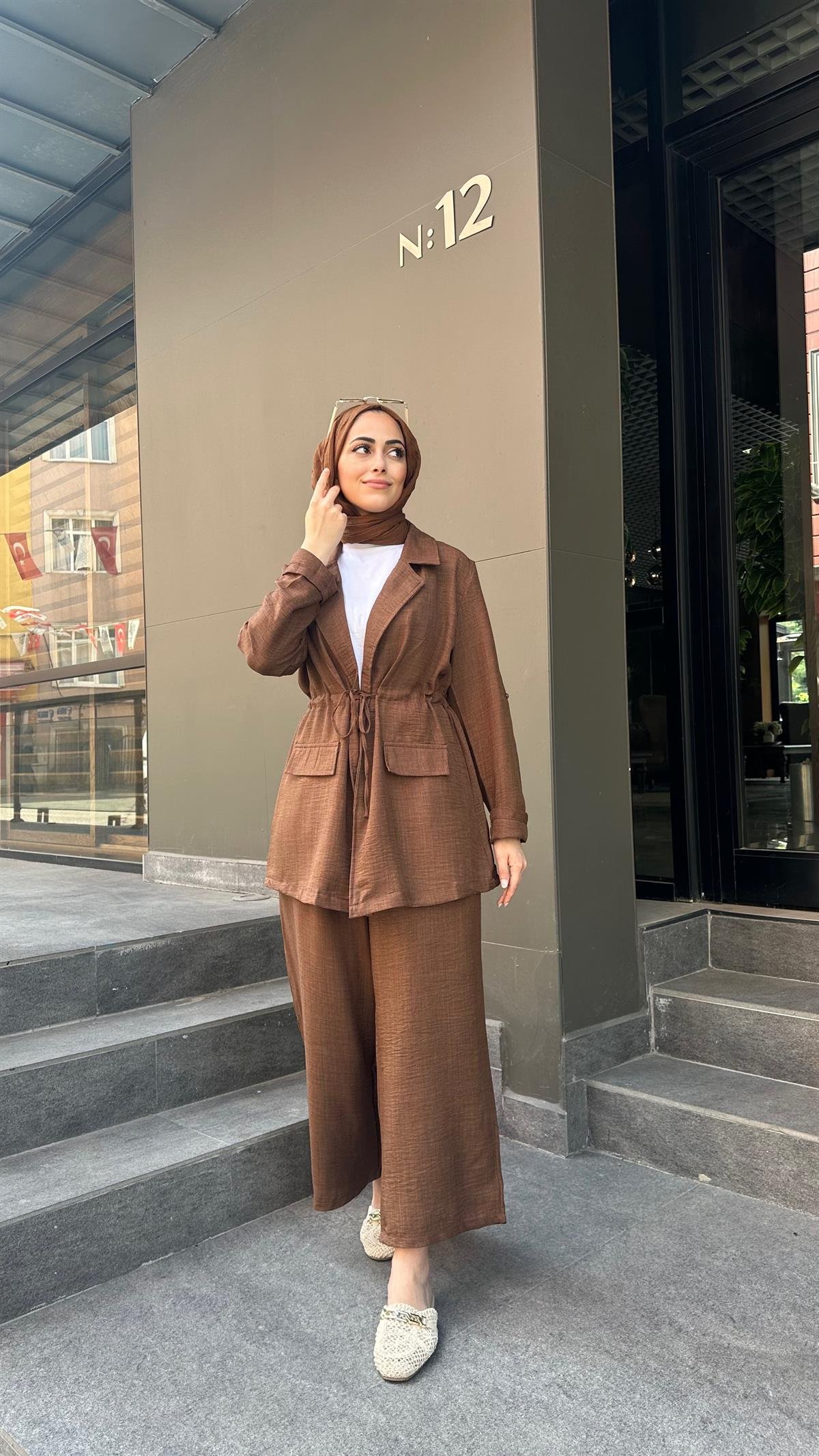 Ceketli Takım Kahve