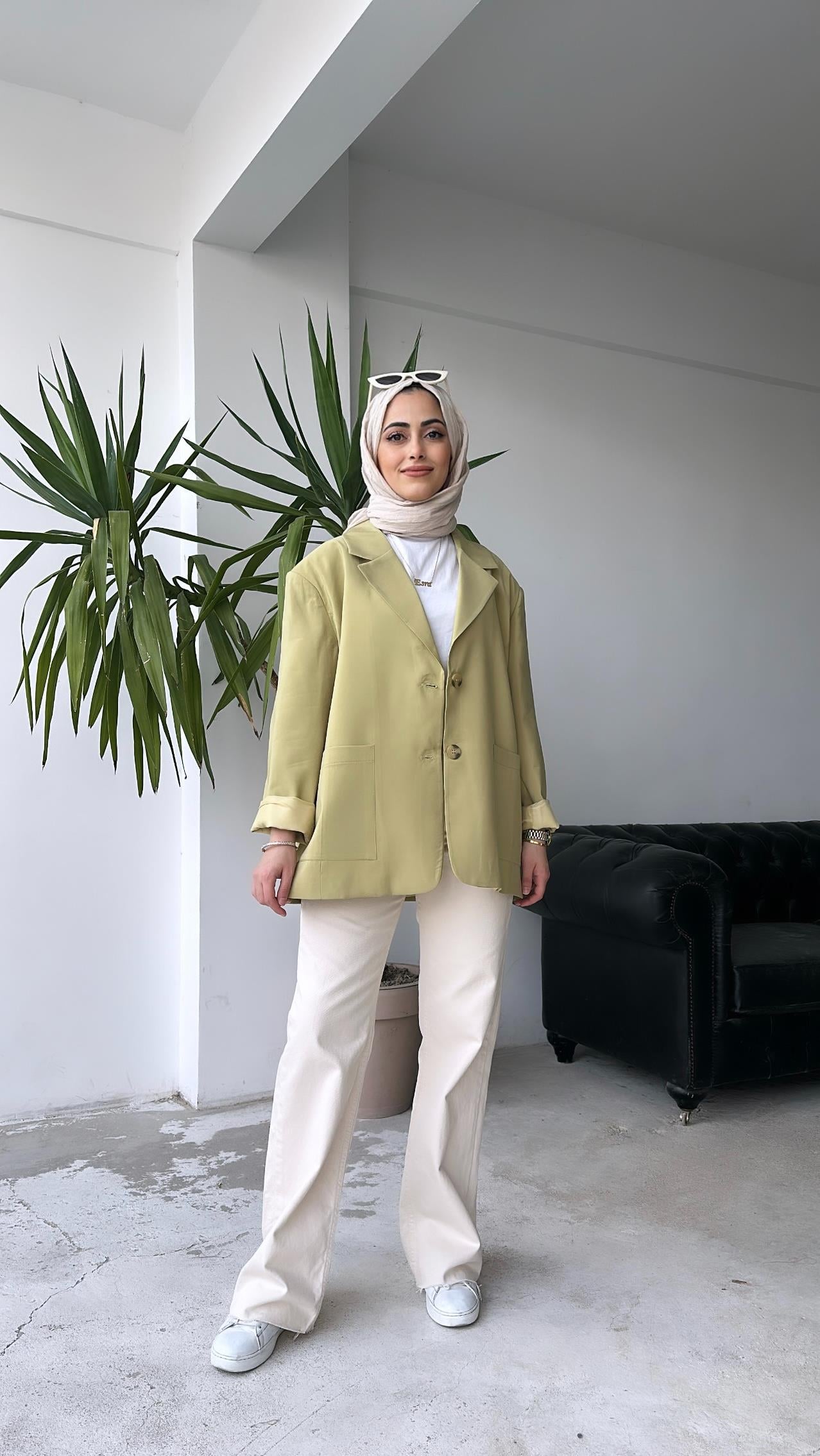 Cepli Blazer Ceket Yağ Yeşili