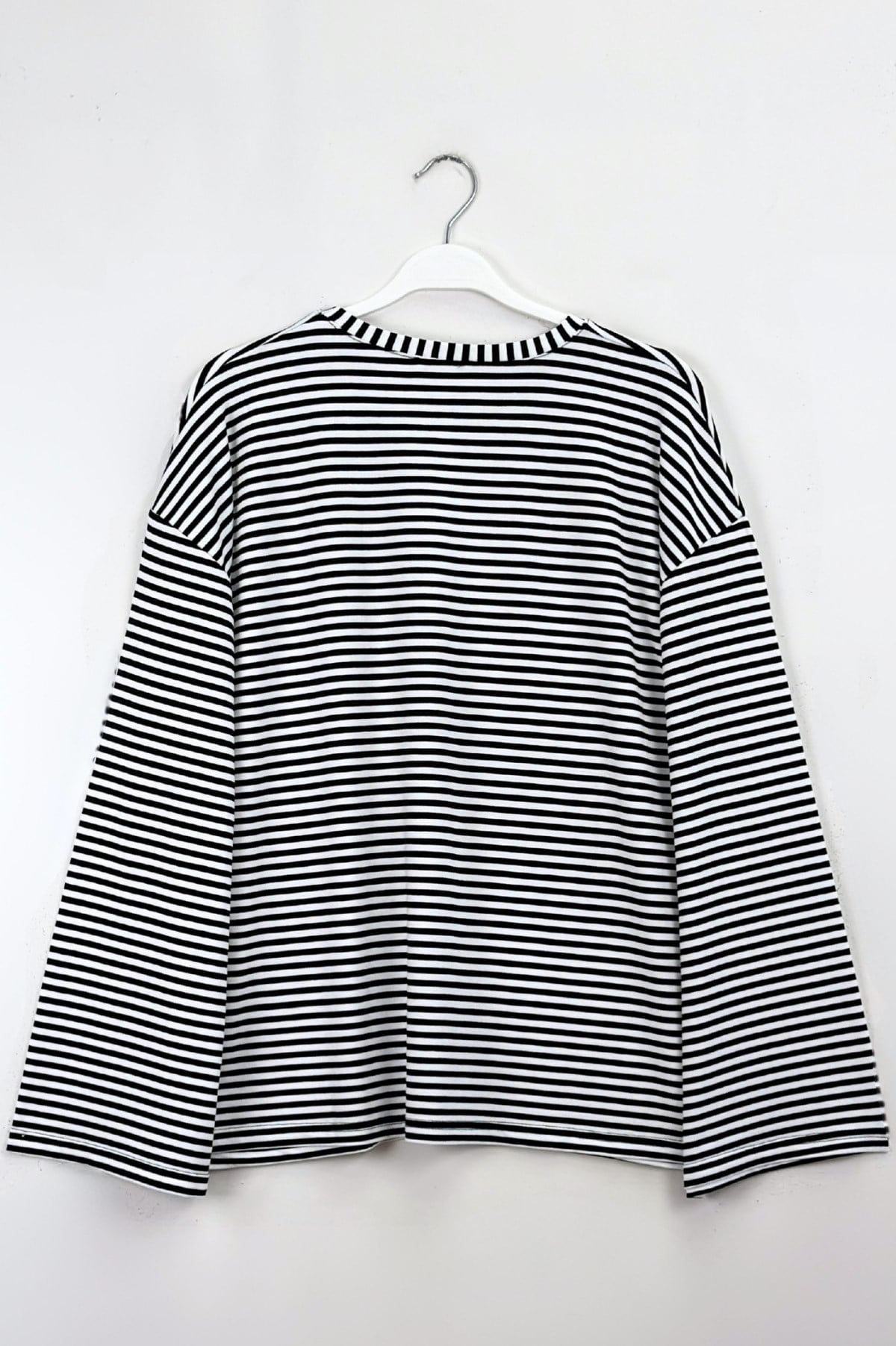Çizgili Basic Sweat Siyah