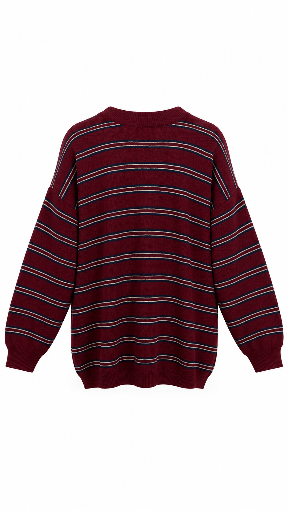 Çizgili Triko Tunik Bordo