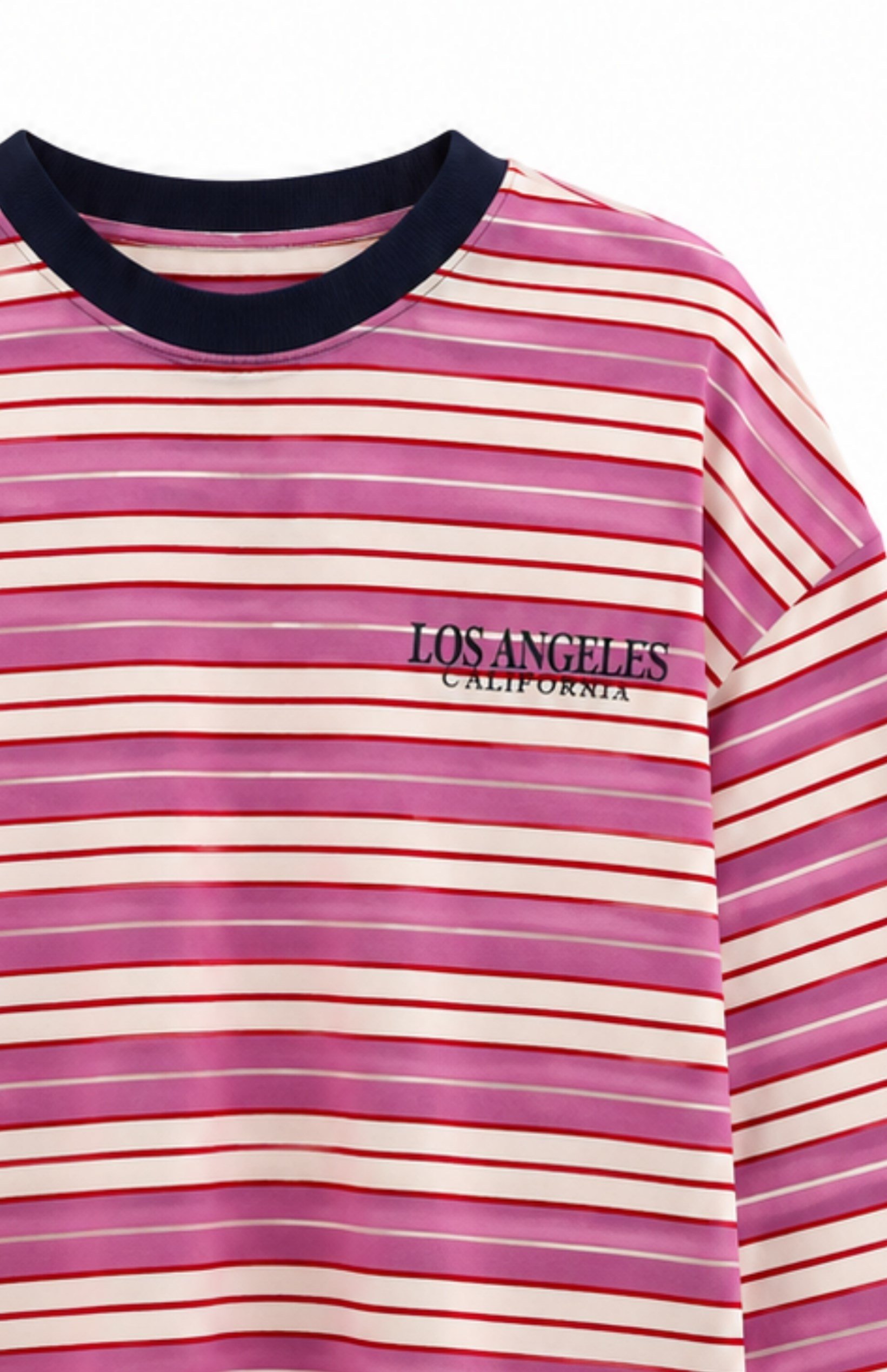Çizgili Yazılı Sweat Pembe