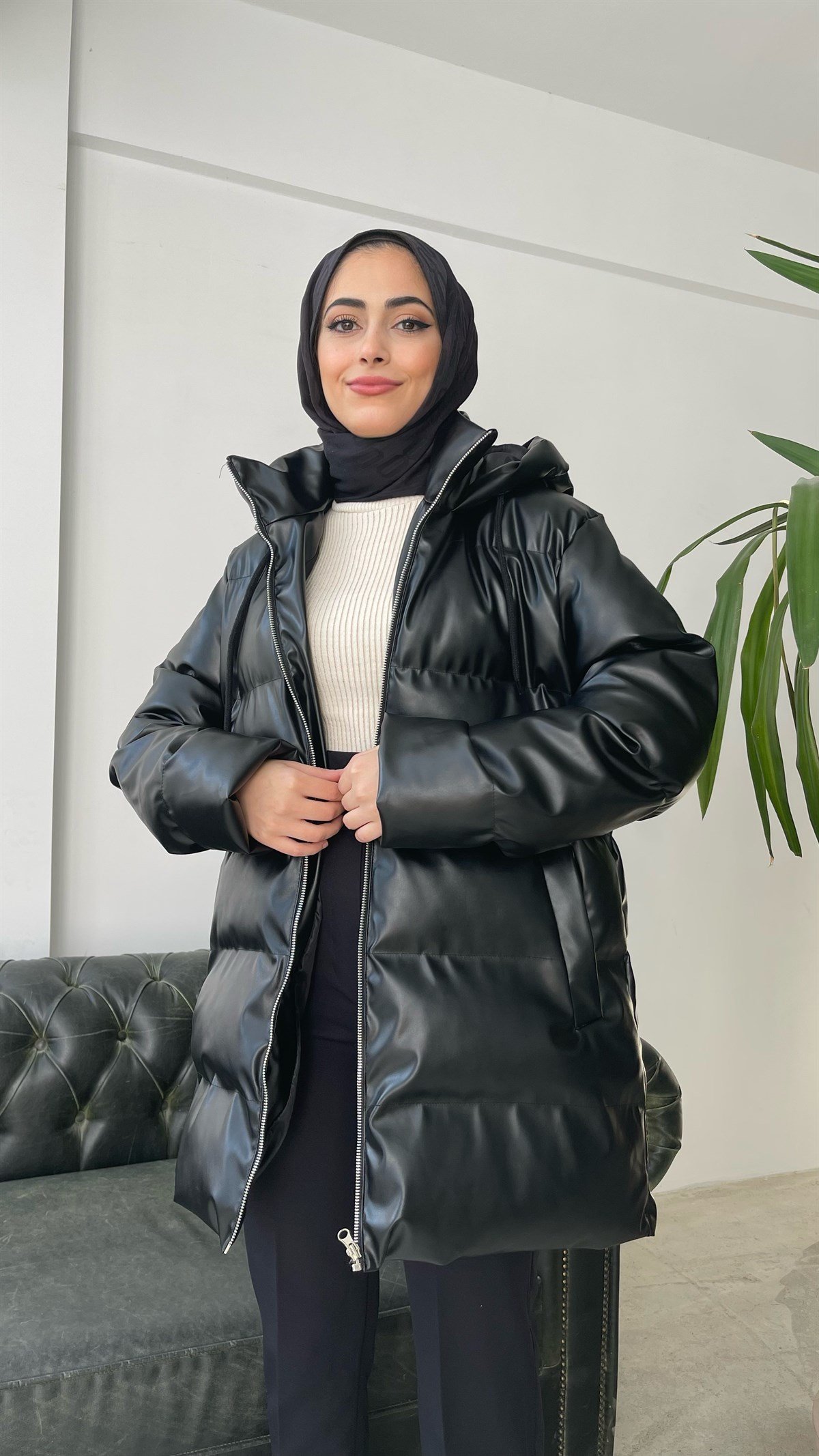 Deri Şişme Mont