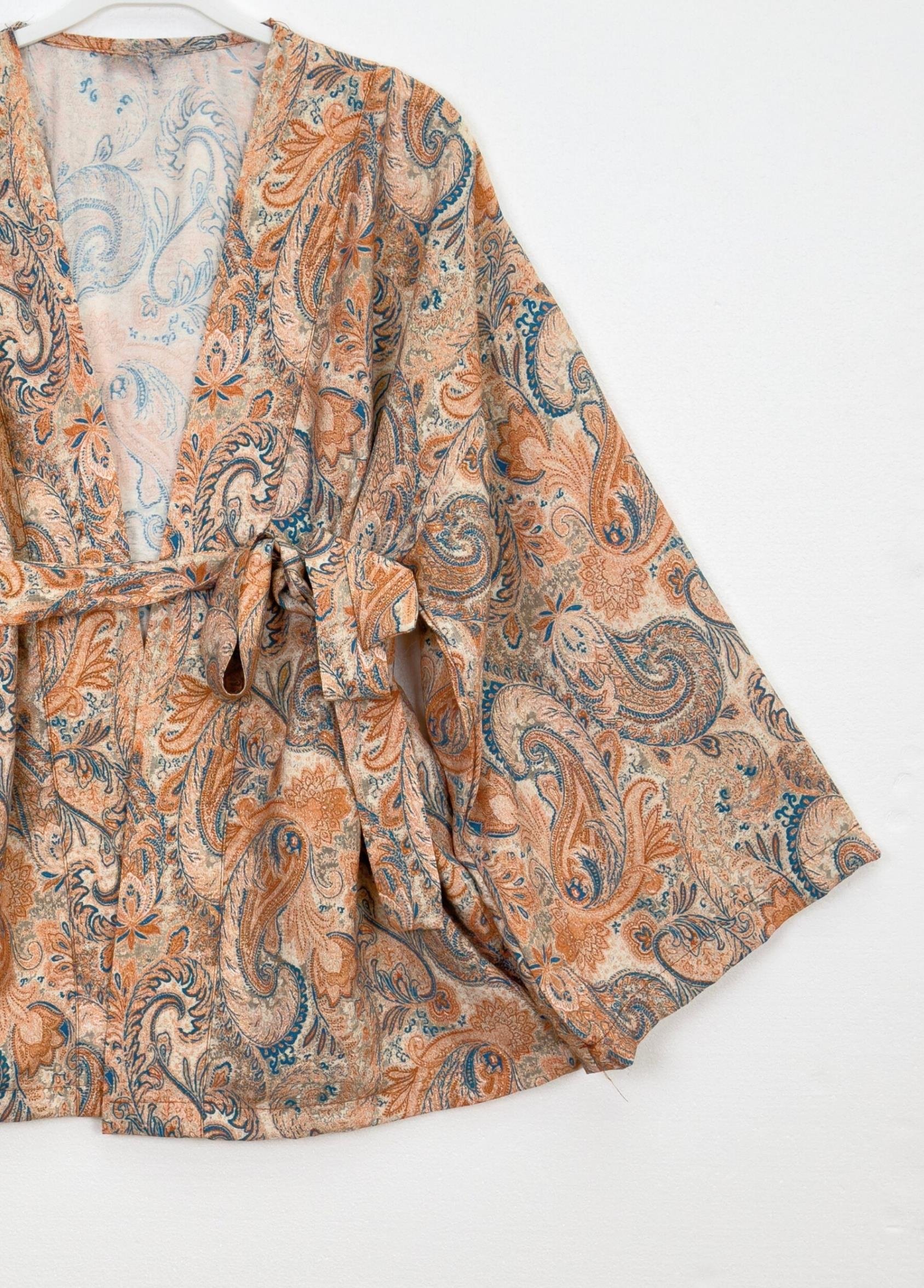 Desenli Kimono Turuncu