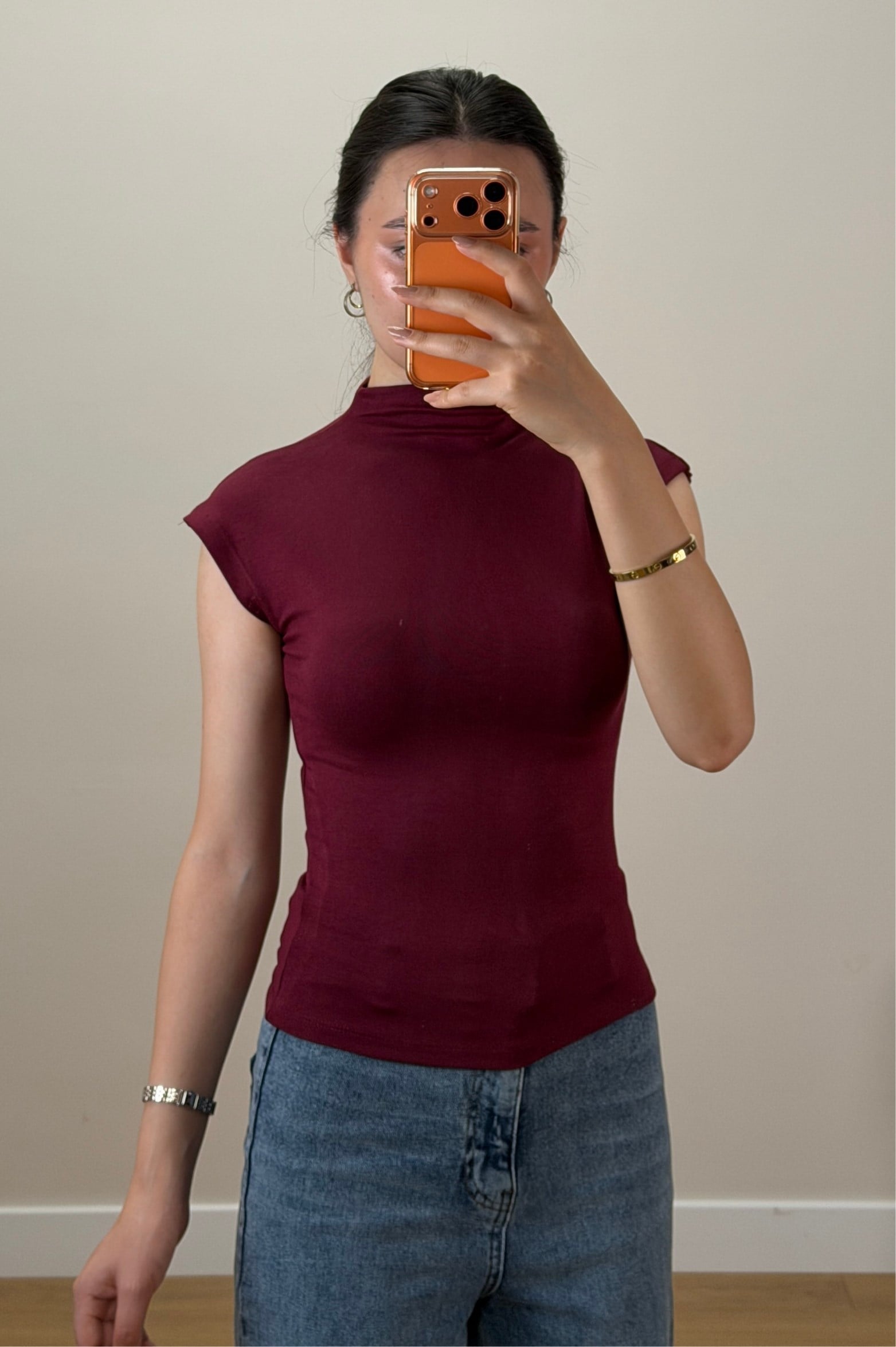 Dik Yaka Oys Body Bordo 