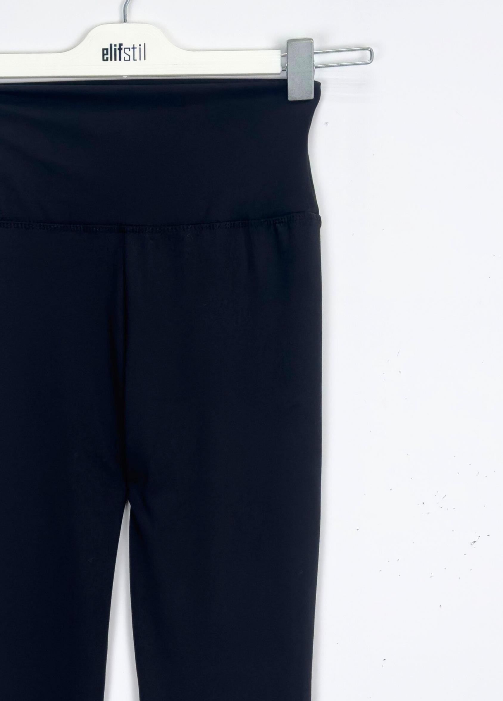 Düz Sporcu Tayt Siyah 