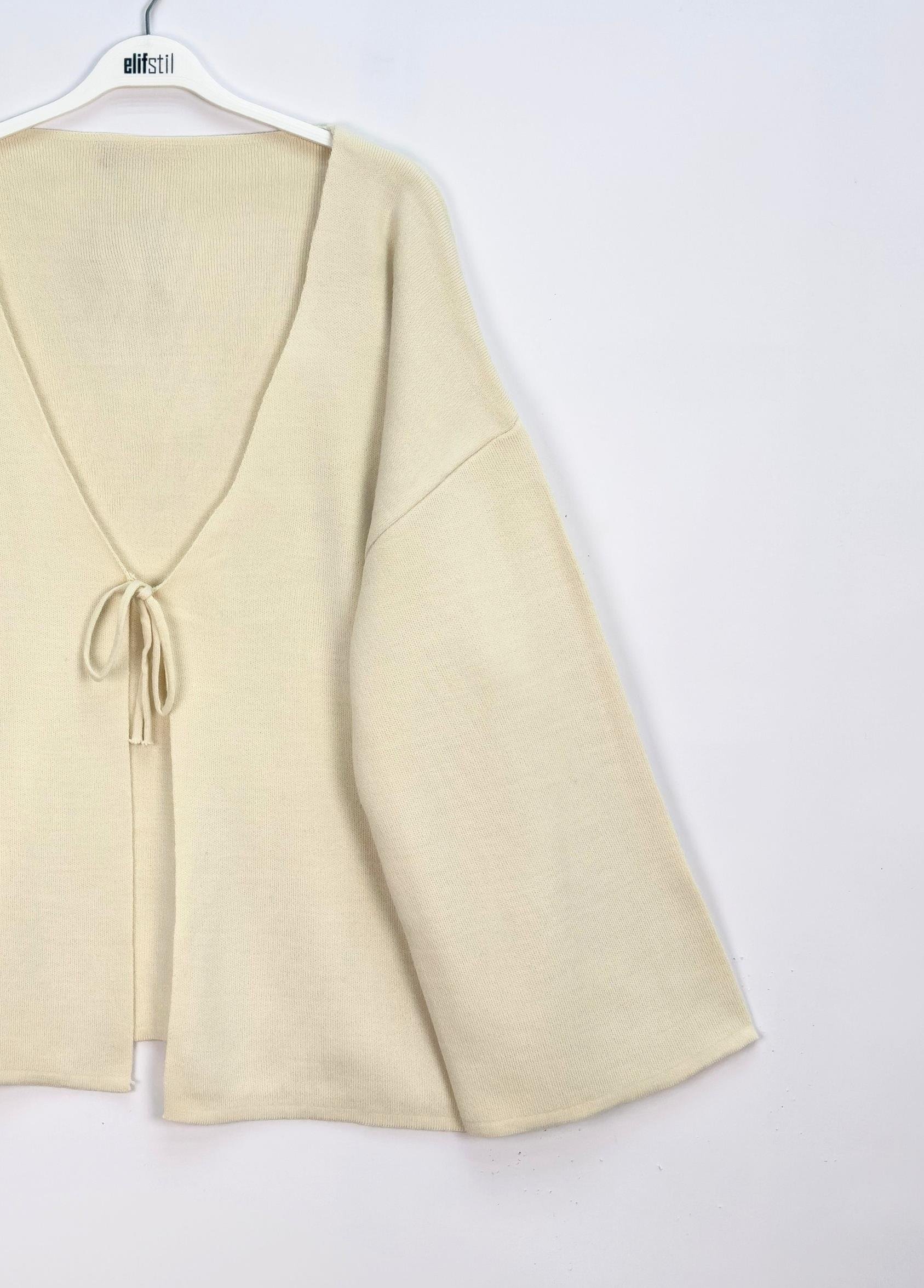 Elara Bağlamalı Hırka Bej