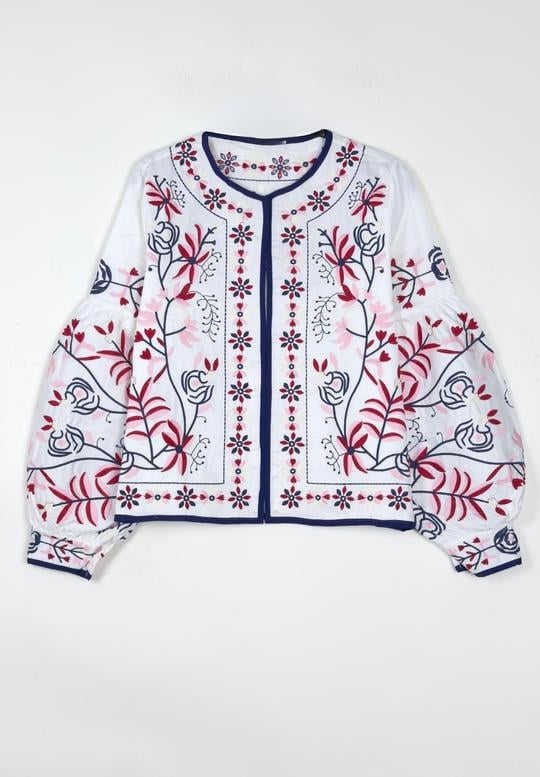 Etnik Ceket Beyaz