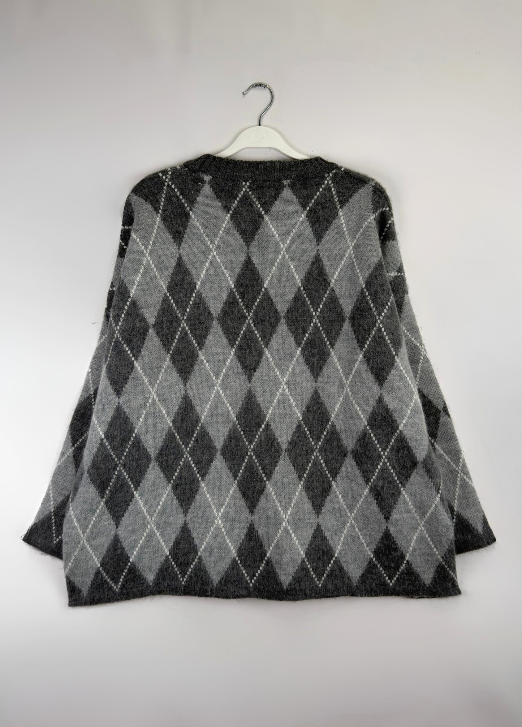 Ferona Baklava Desen Kazak Gri