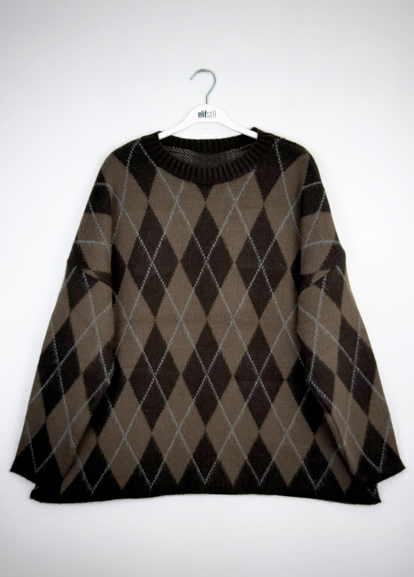 Ferona Baklava Desen Kazak Kahve