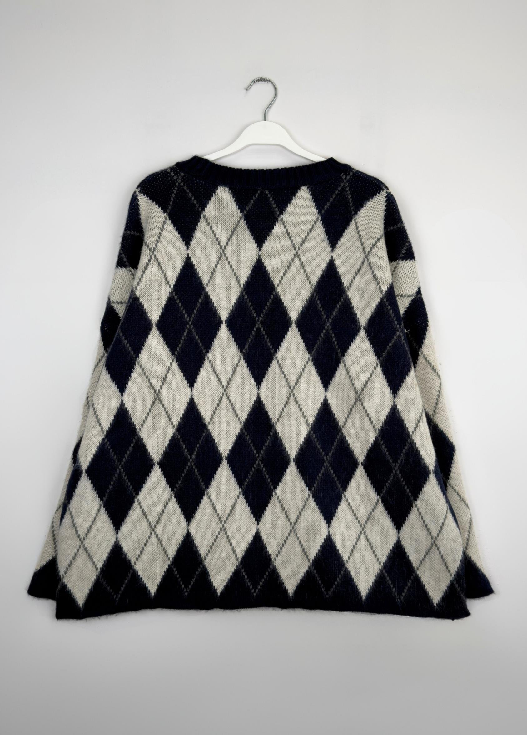 Ferona Baklava Desen Kazak Lacivert