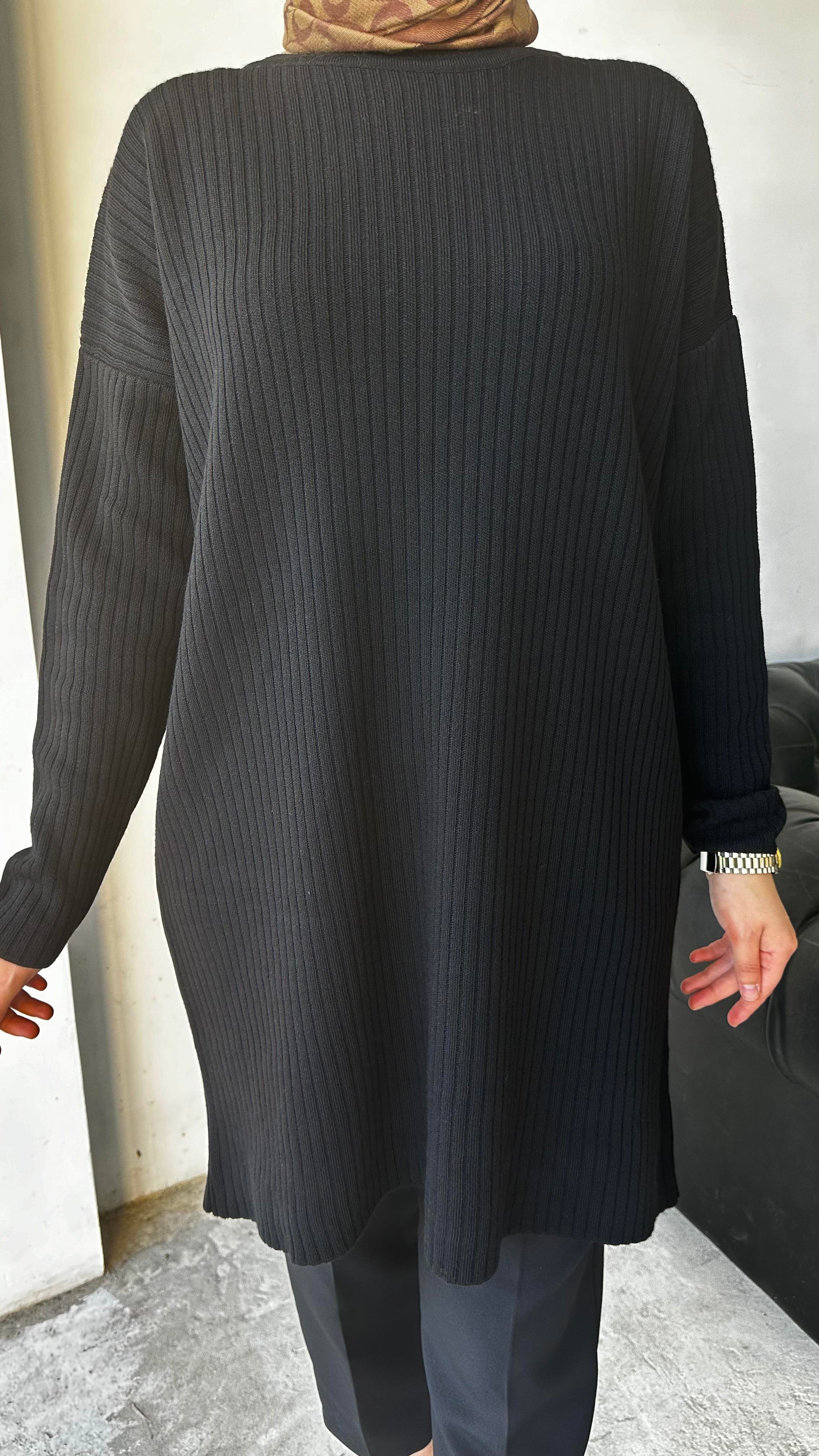 Fitilli Tunik Siyah