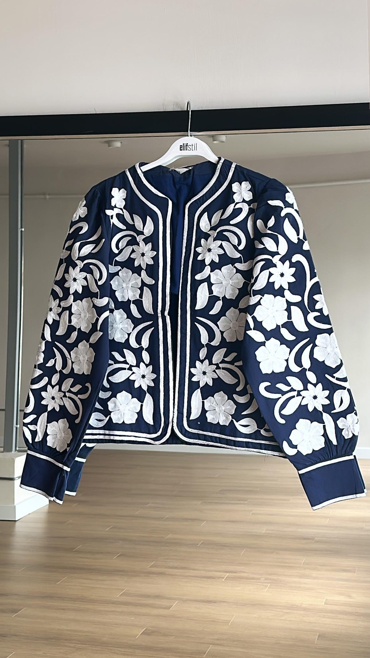 Flower Ceket Lacivert 