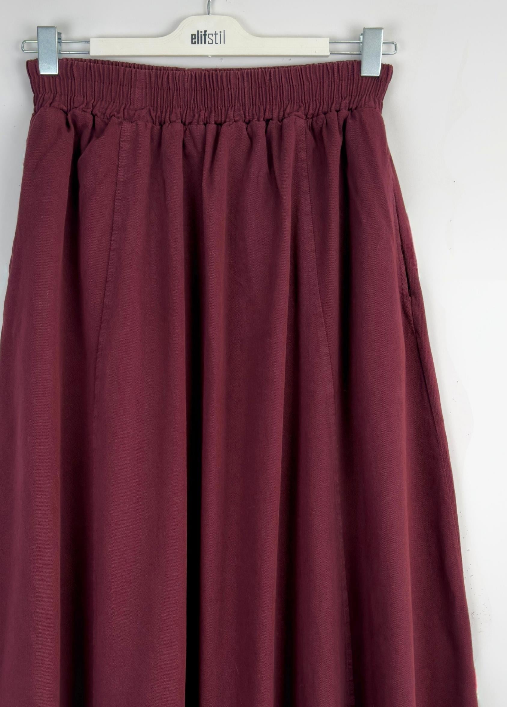 Gabardin Etek Bordo