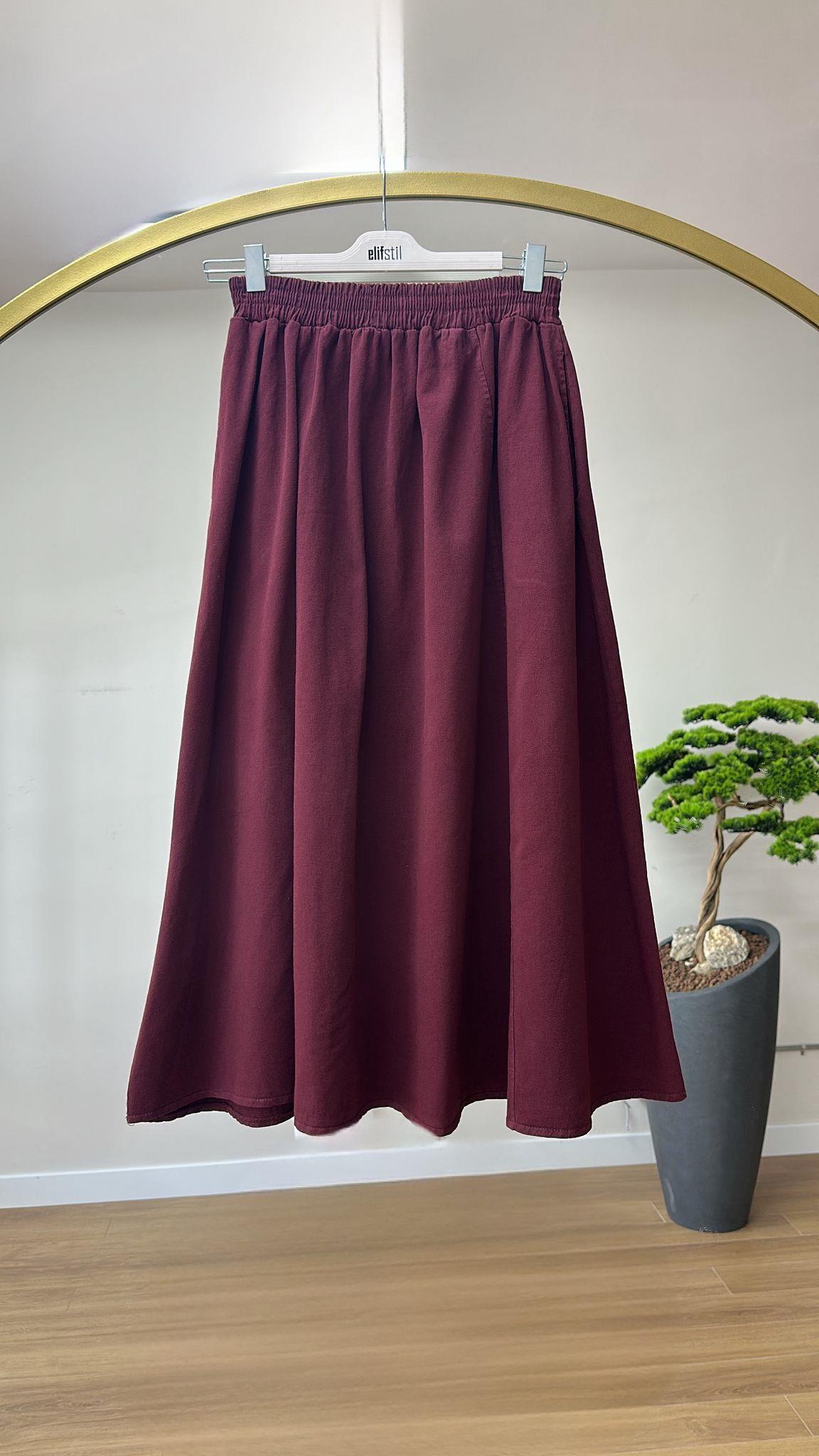 Gabardin Etek Bordo