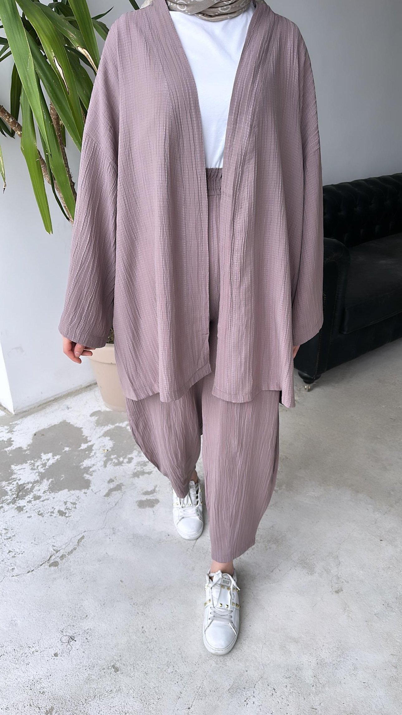 Gofre Kimono Takım Vizon