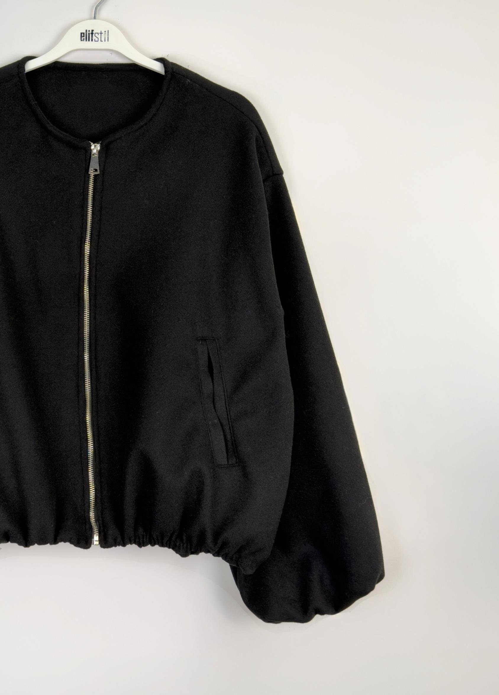 Hazel Basıc Ceket Siyah