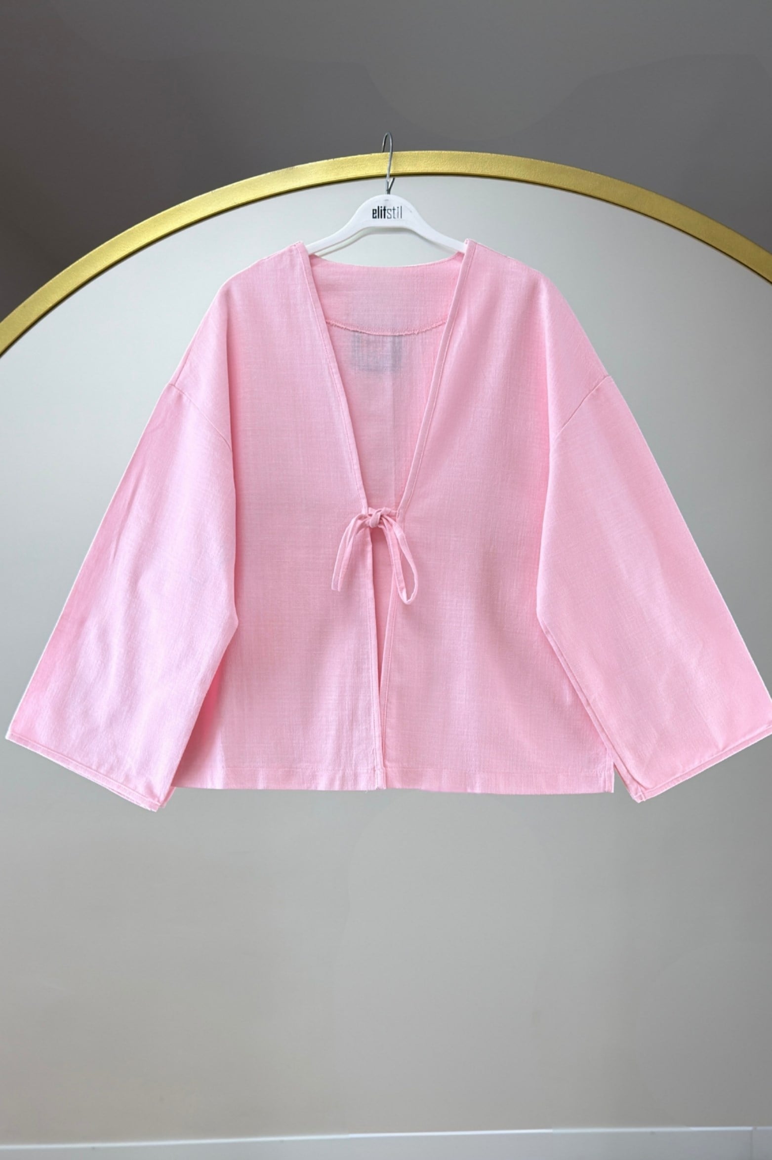 Keten Kimono Pembe 