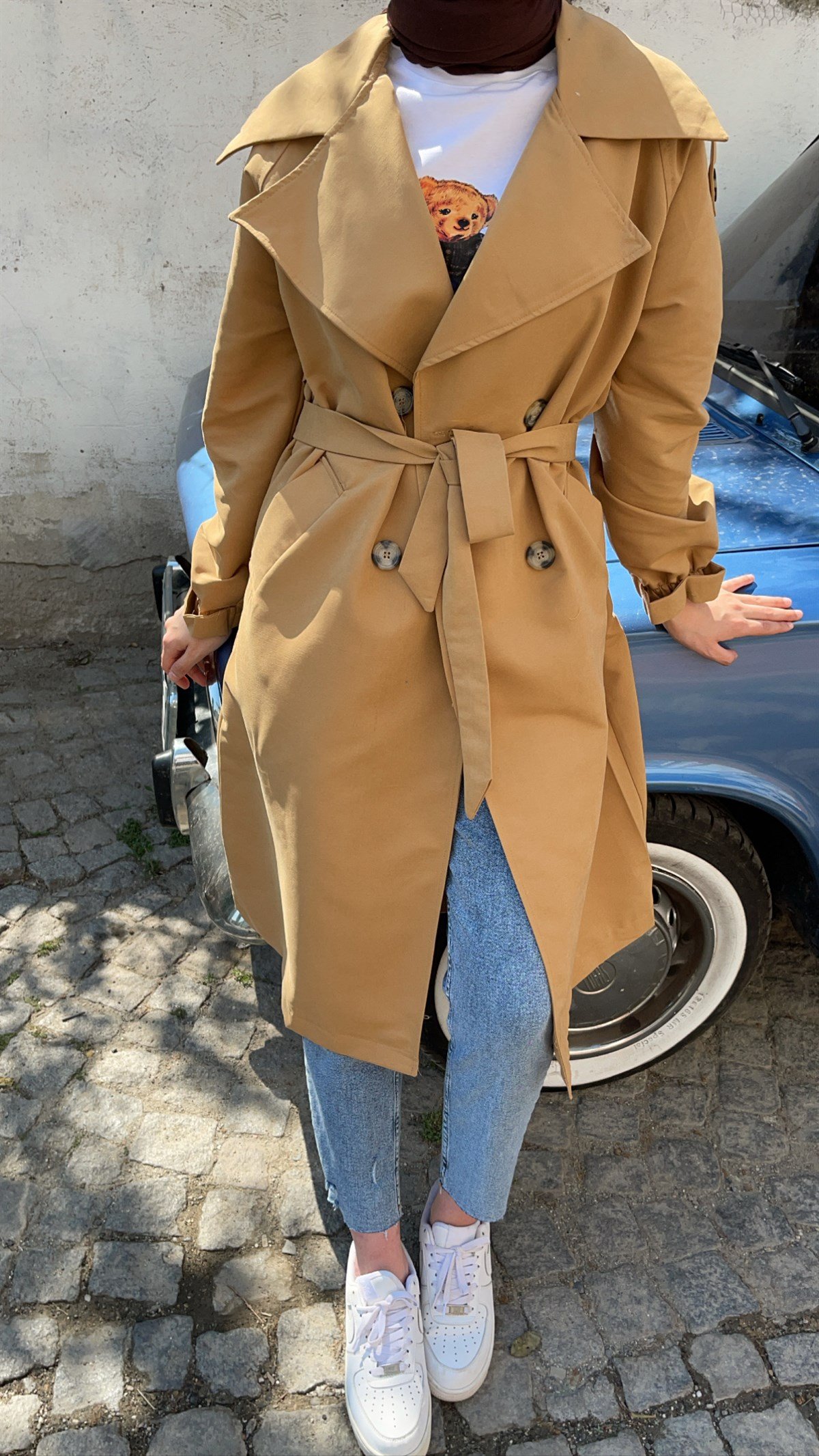 Kol Kemerli Trenç Camel