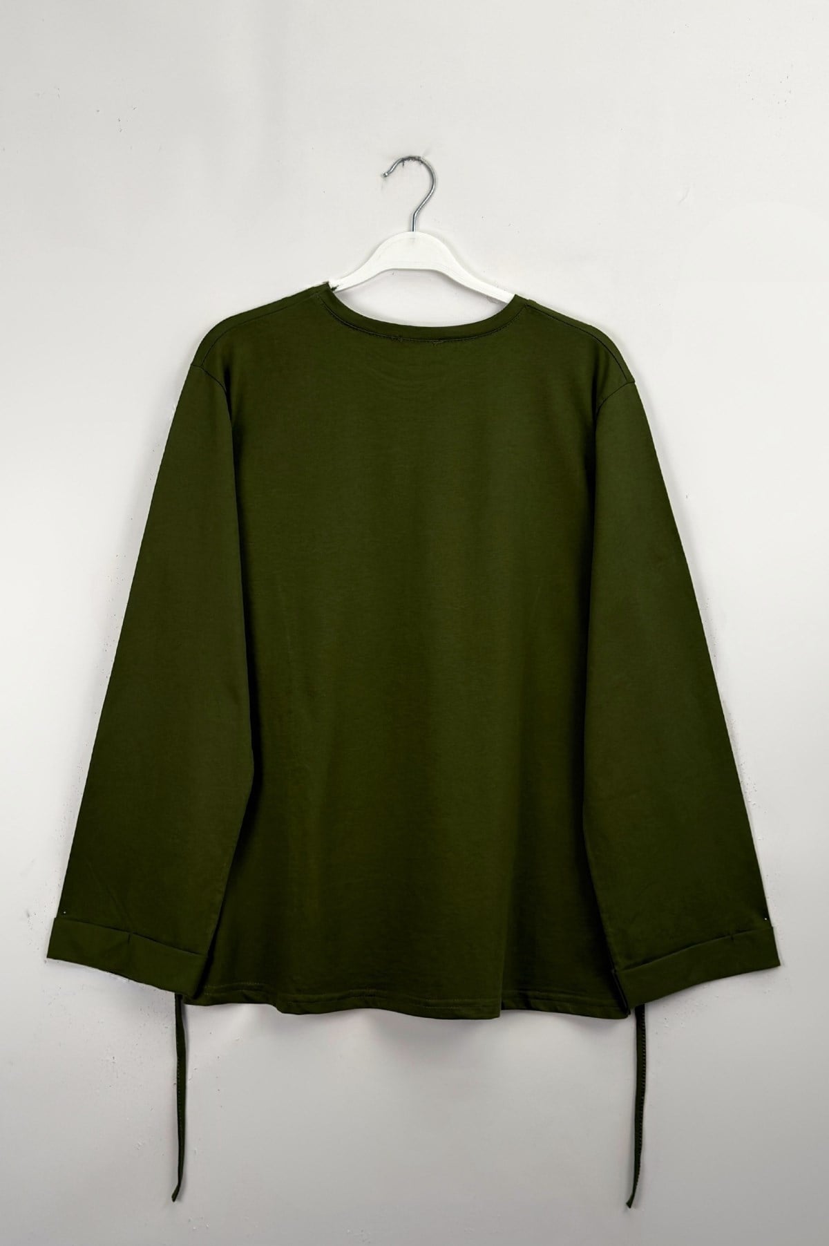 Kolu Katlı Basıc Sweat  Haki 
