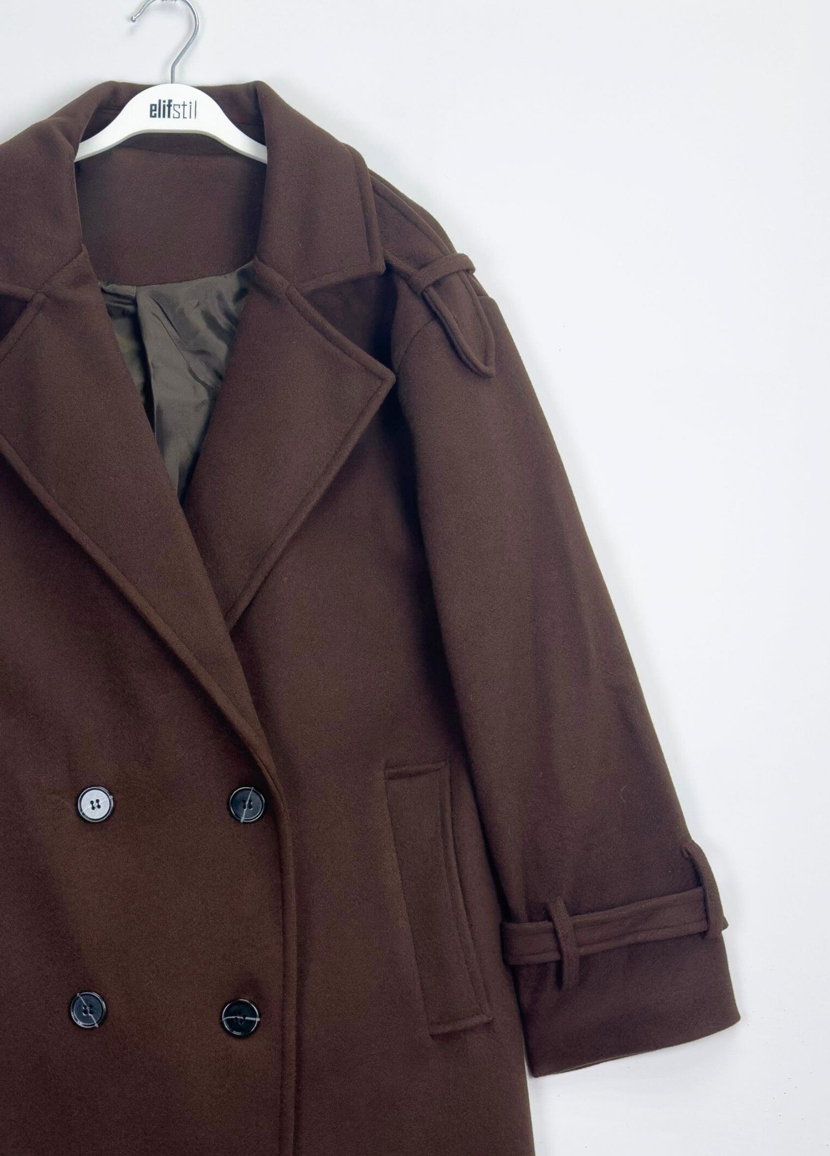 Kuşaklı Kaşe Kaban Kahve