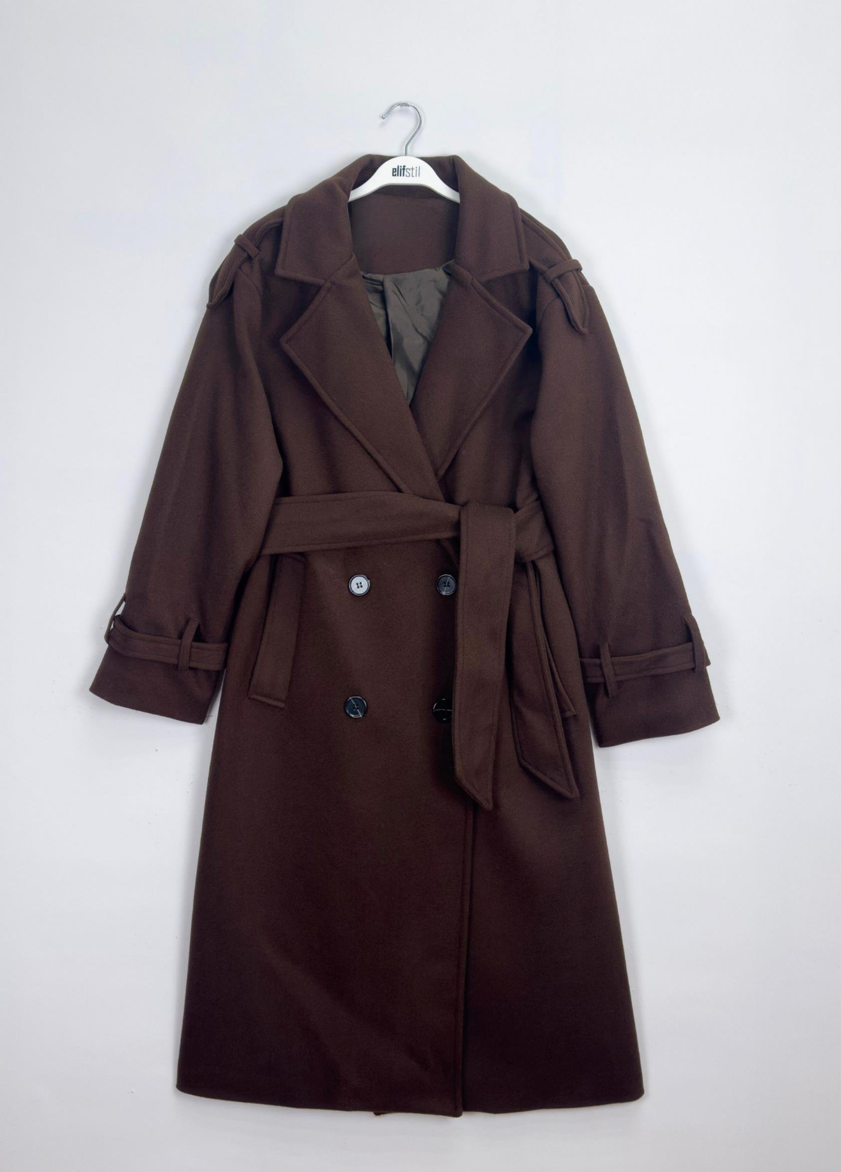 Kuşaklı Kaşe Kaban Kahve