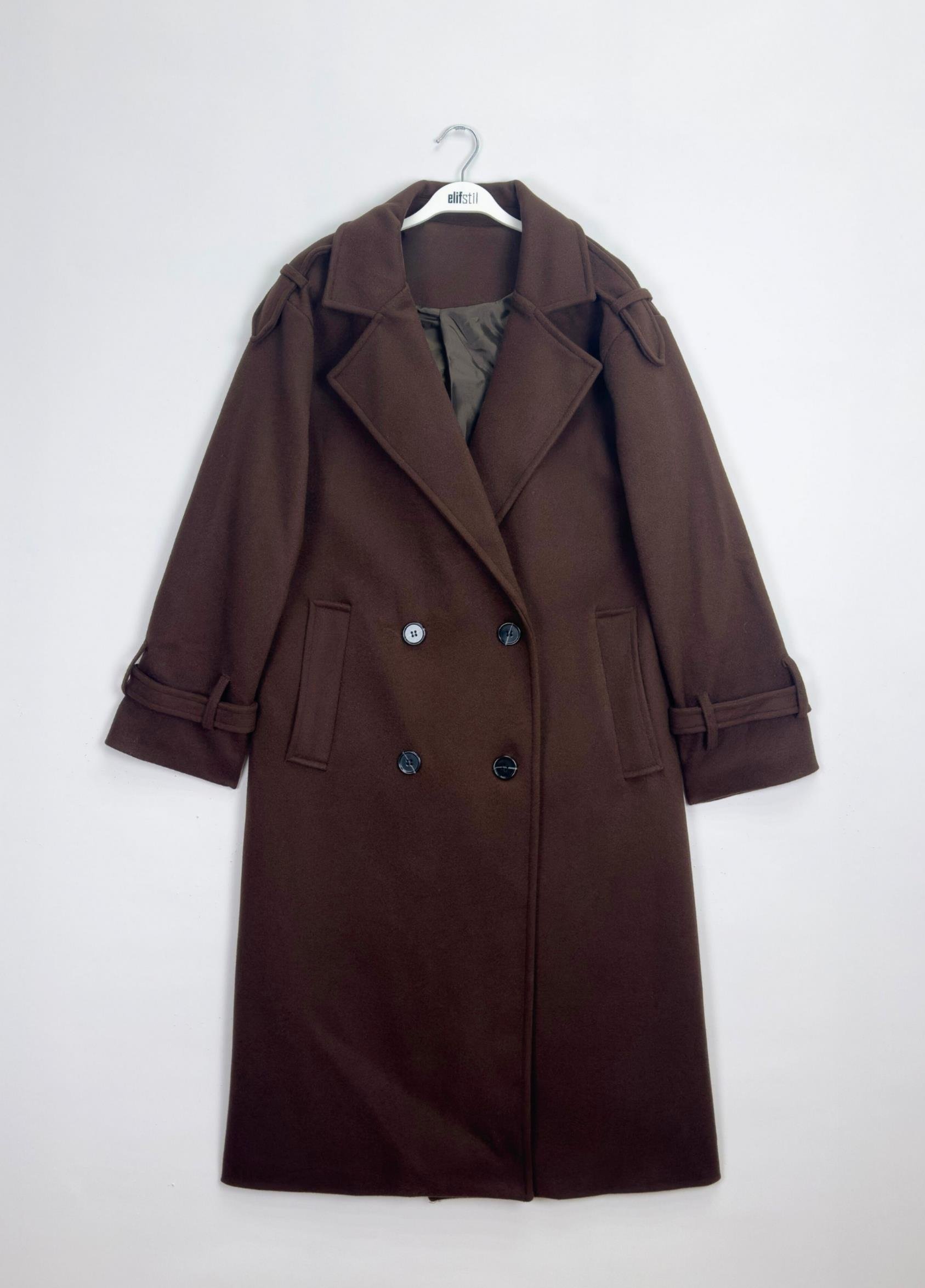 Kuşaklı Kaşe Kaban Kahve