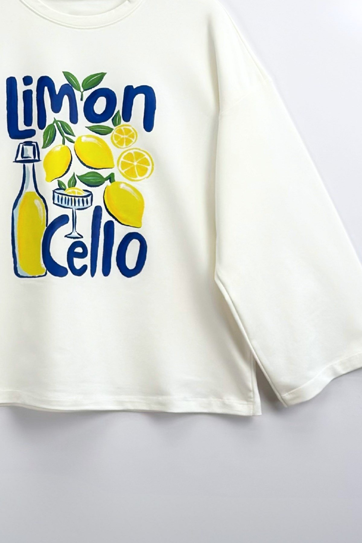 Limoncello Baskılı Sweatshirt Ekru