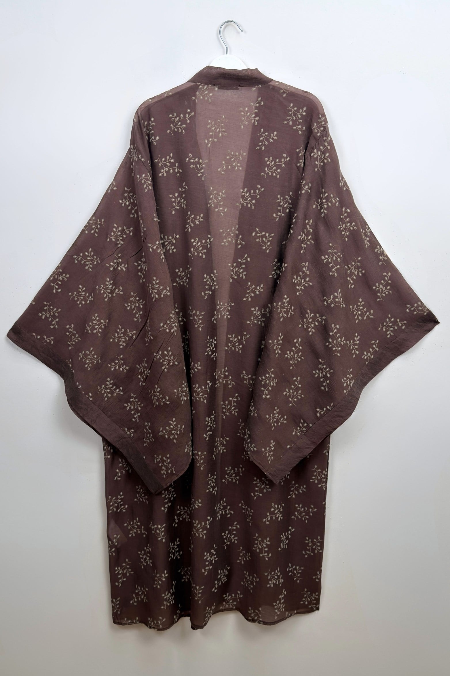 Nakış İşlemeli Kimono Kahve 