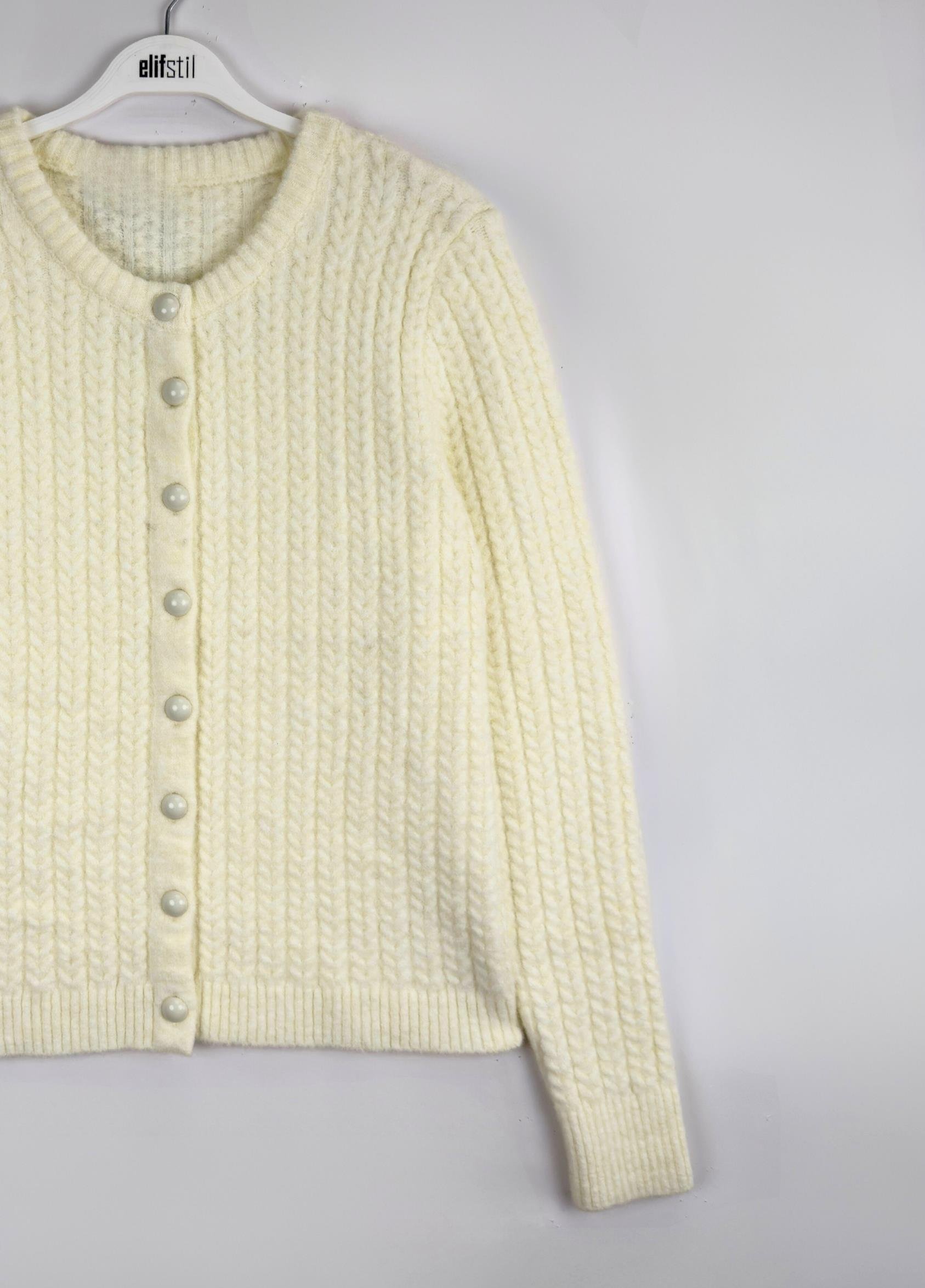 Nova Örgü Hırka Ekru 