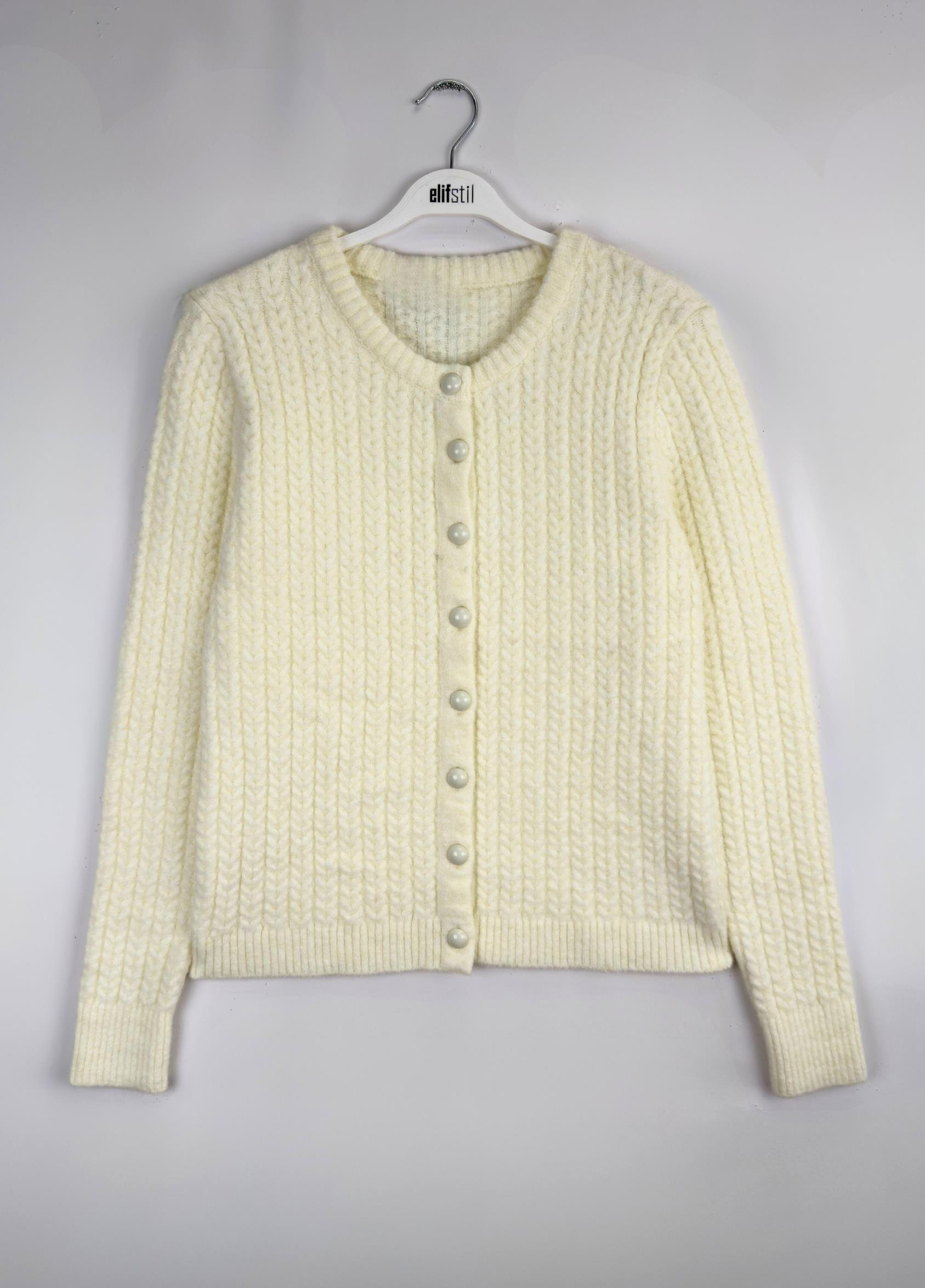 Nova Örgü Hırka Ekru 