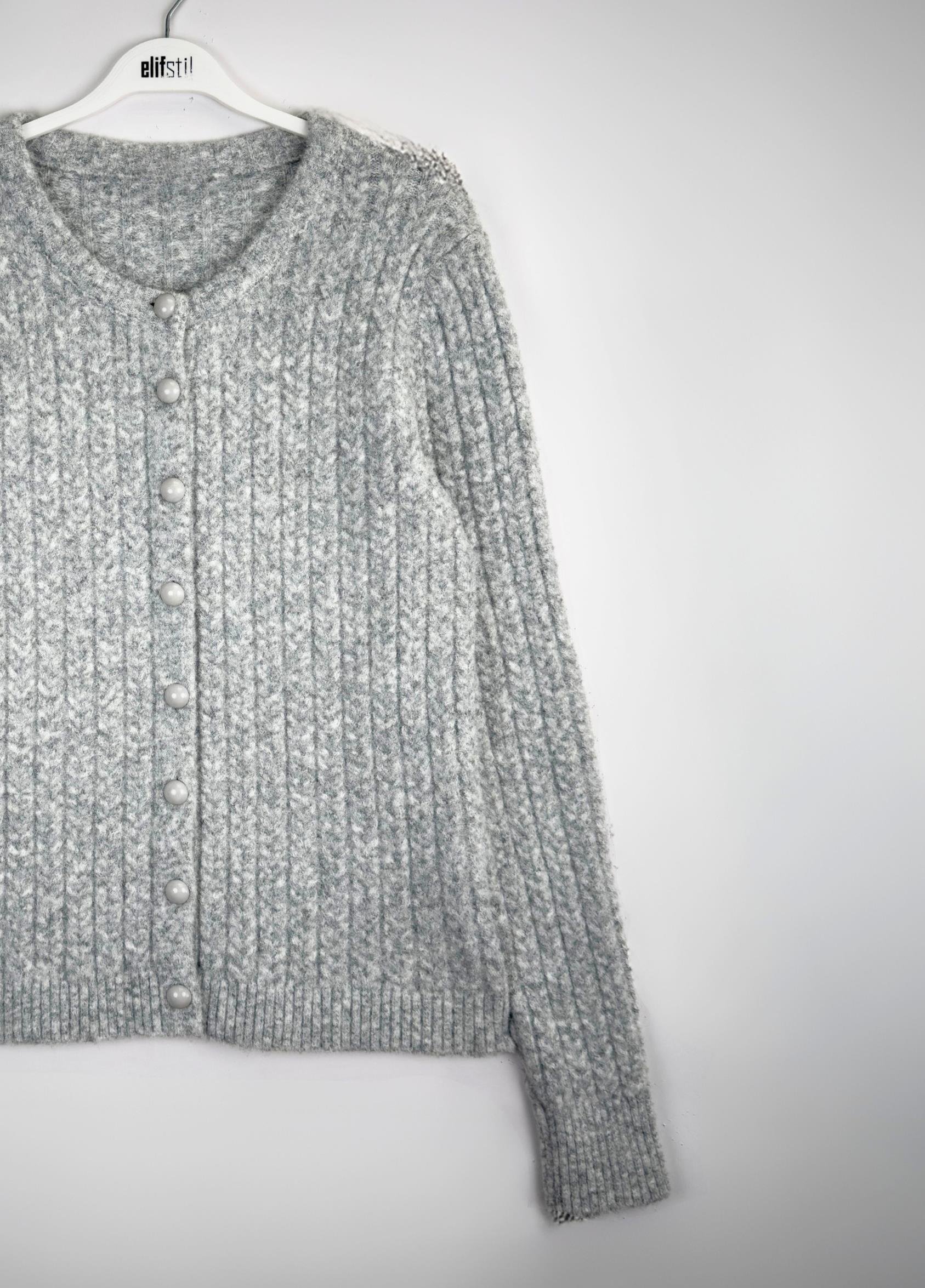 Nova Örgü Hırka Gri 