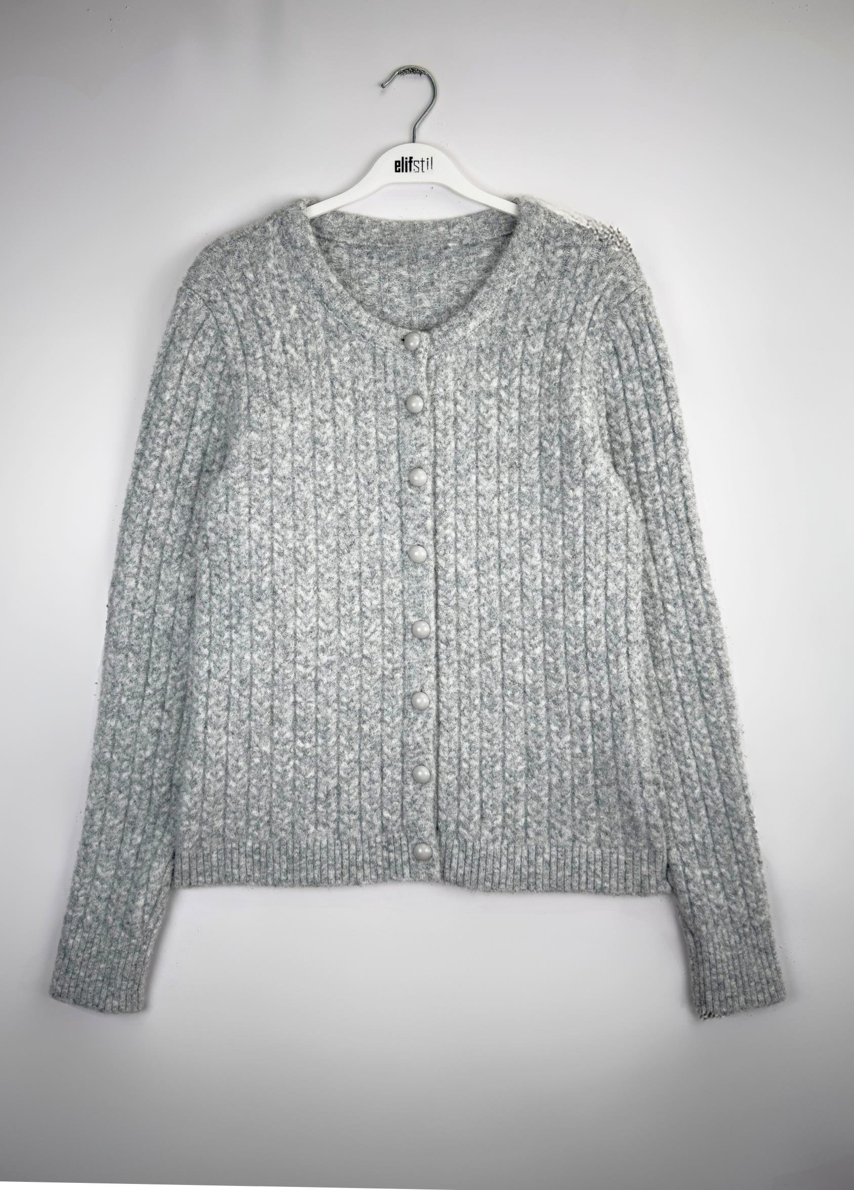 Nova Örgü Hırka Gri 