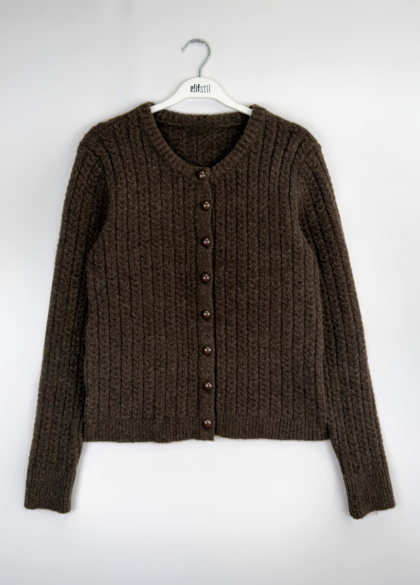 Nova Örgü Hırka Kahve 