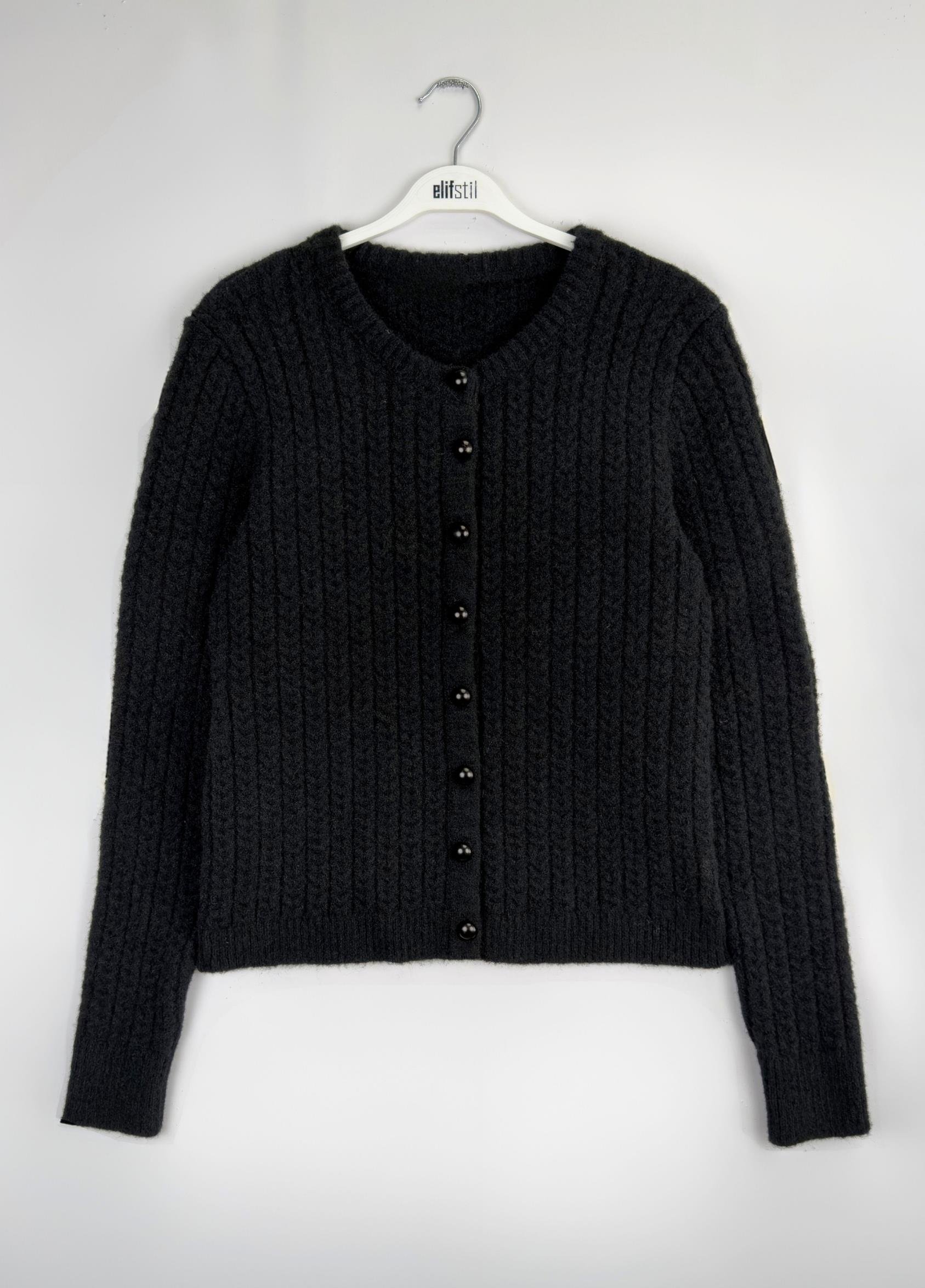 Nova Örgü Hırka Siyah 