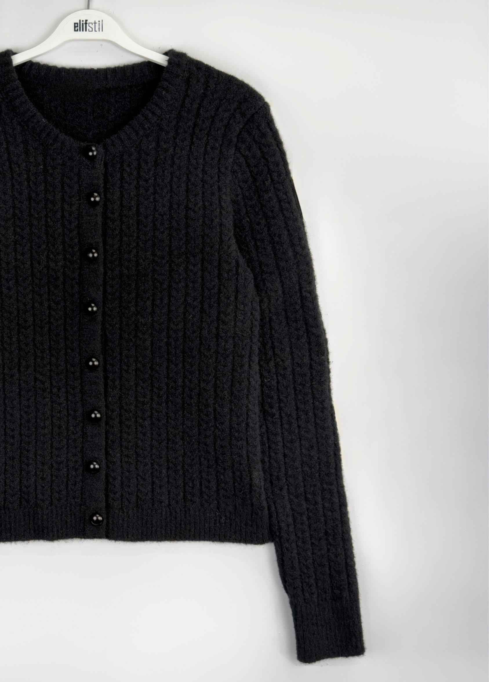 Nova Örgü Hırka Siyah 