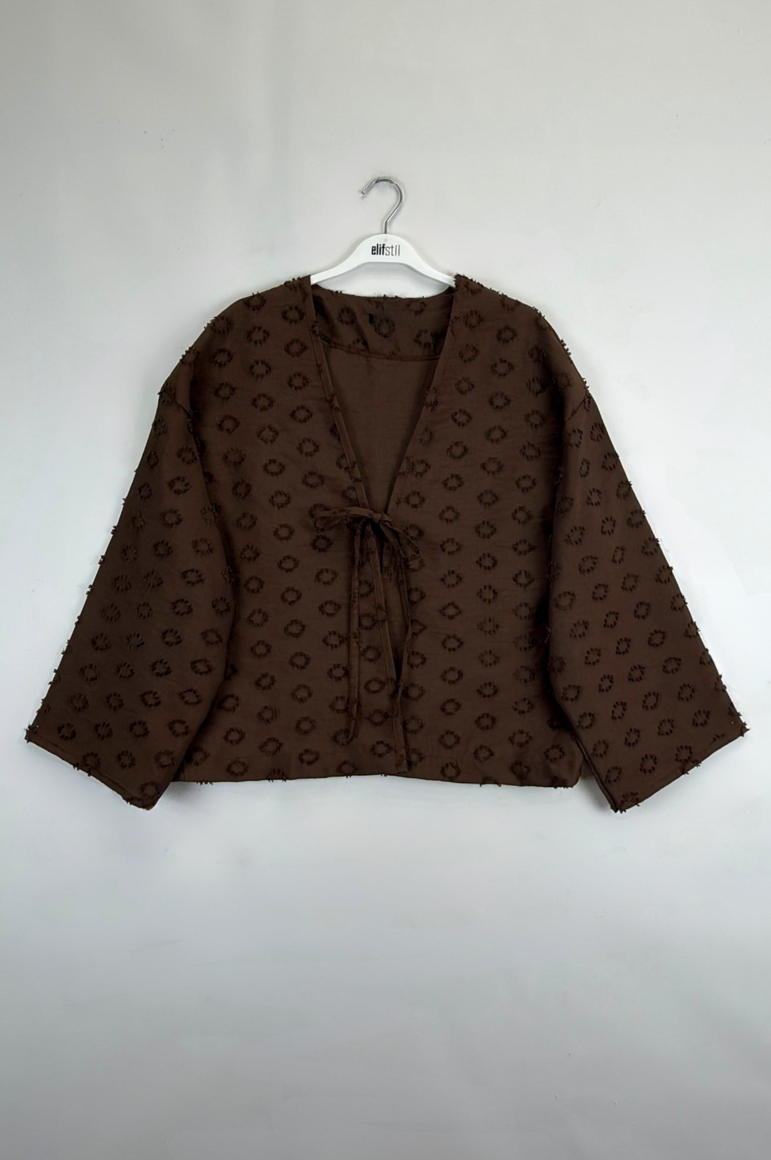 Önü Bağlamalı Kimono Kahve 