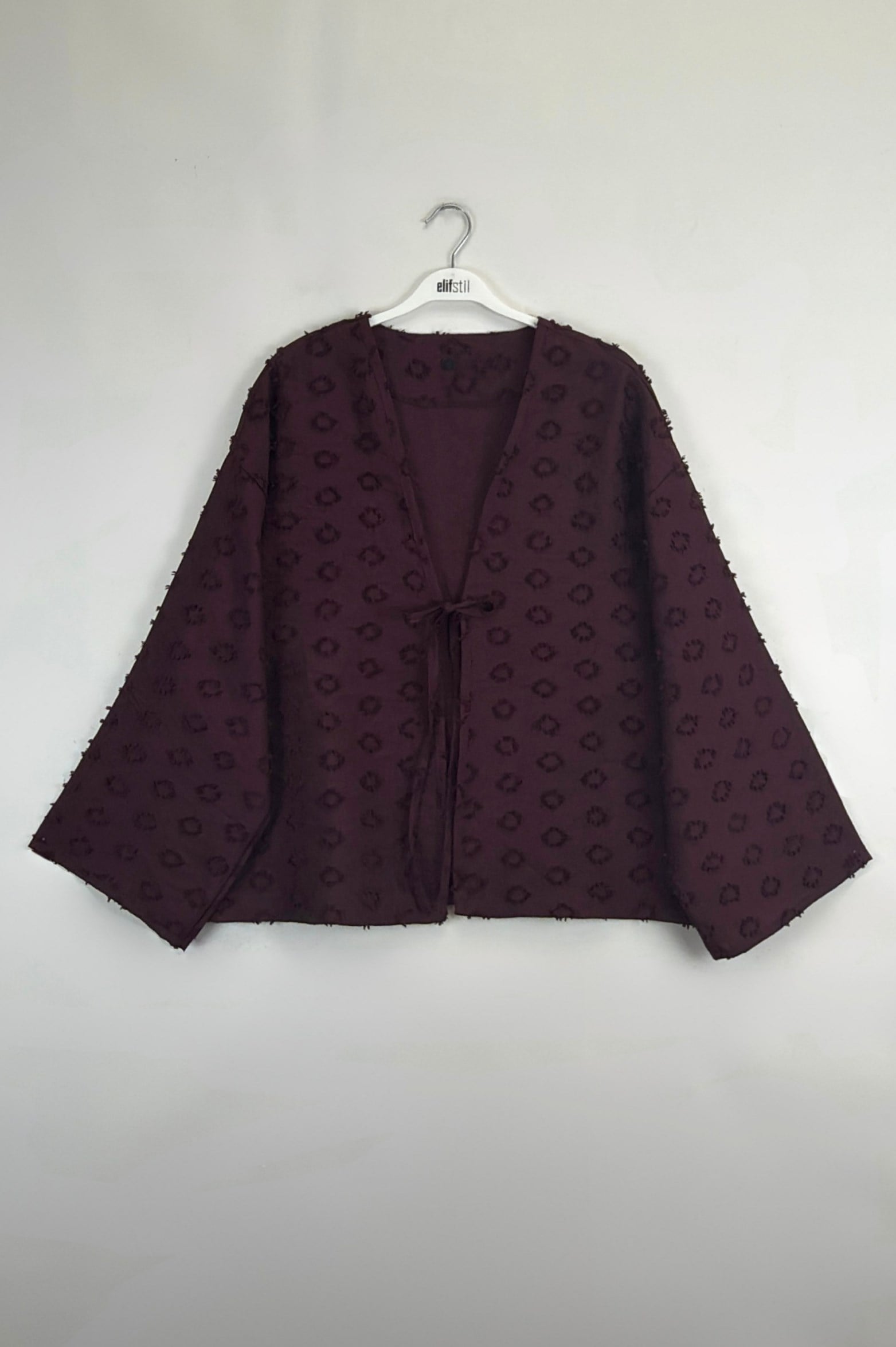 Önü Bağlamalı Kimono Mürdüm 