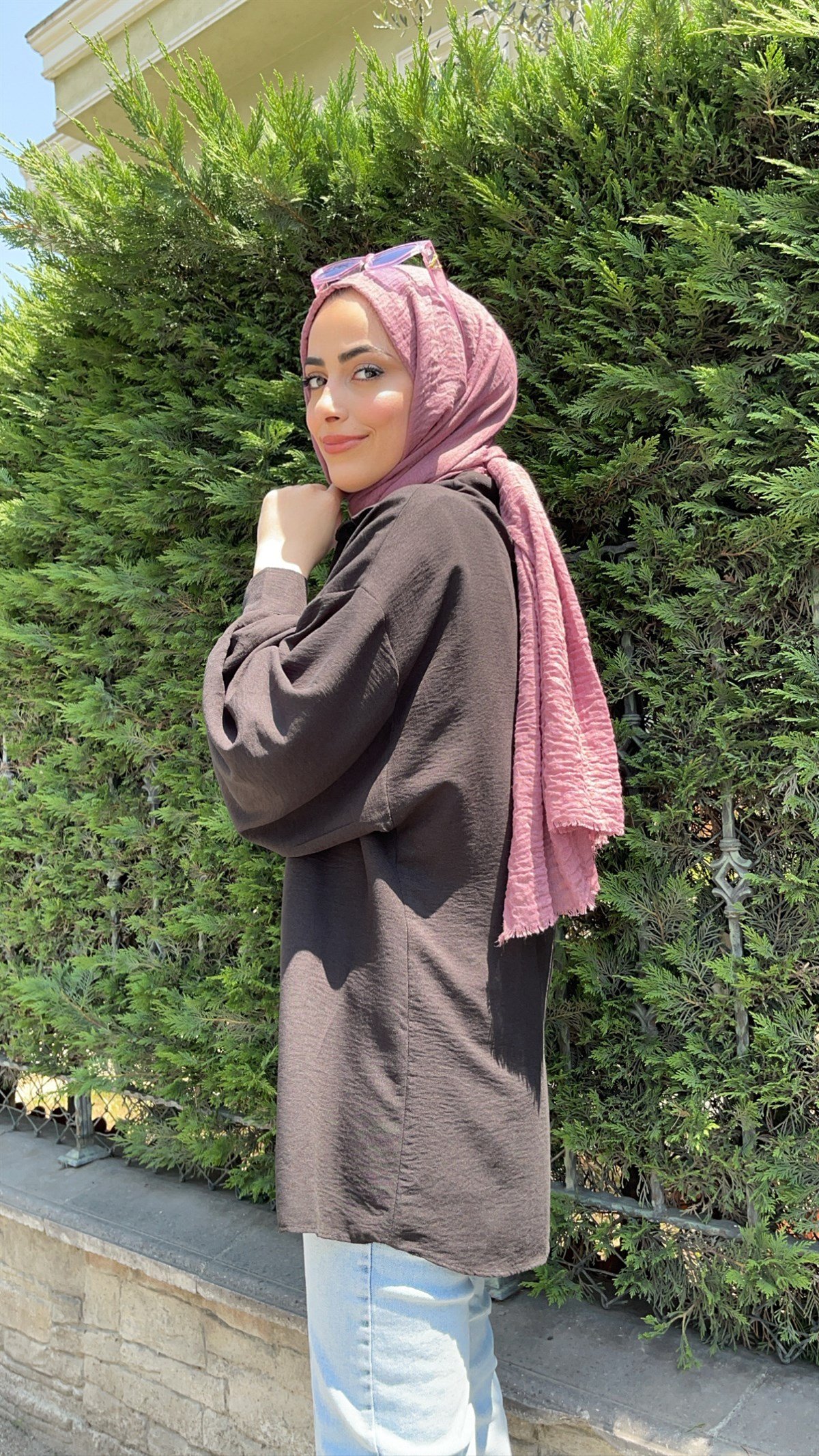 Oversize Balon Kol Gömlek Siyah