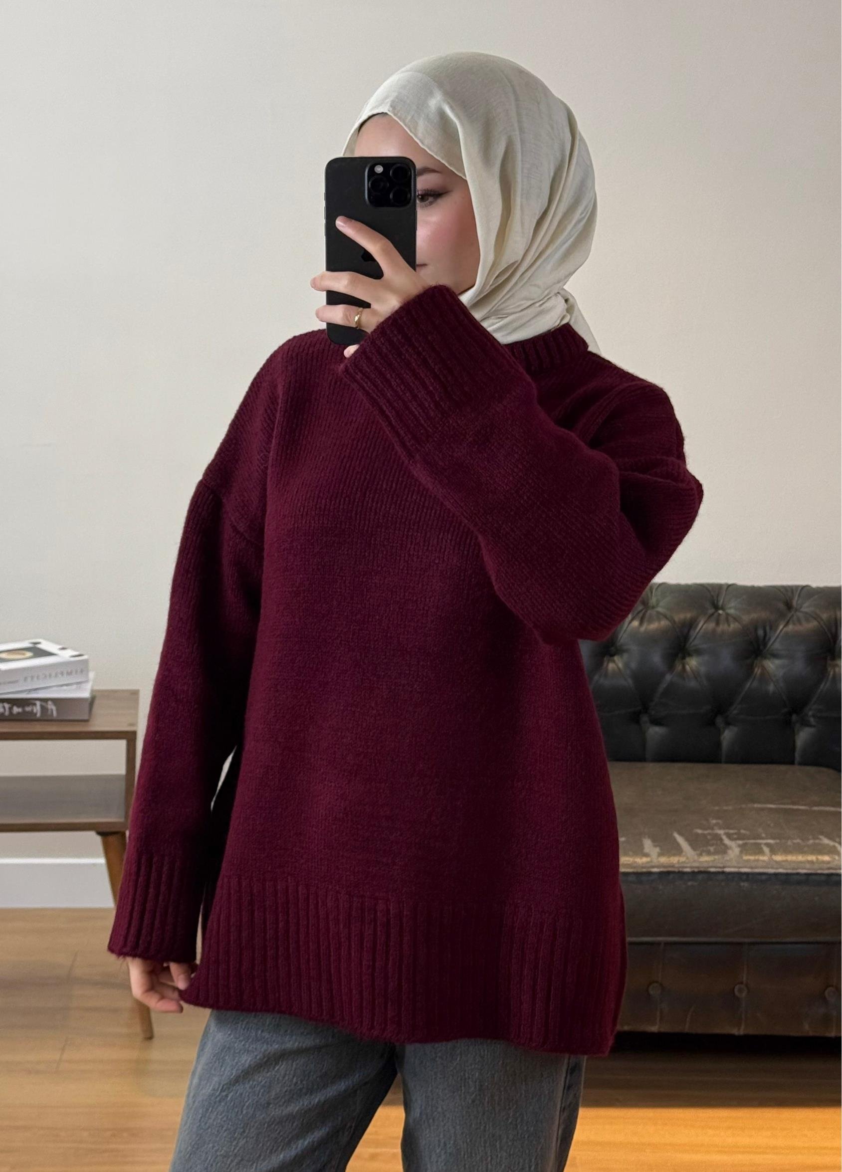 Oversize Kazak Bordo