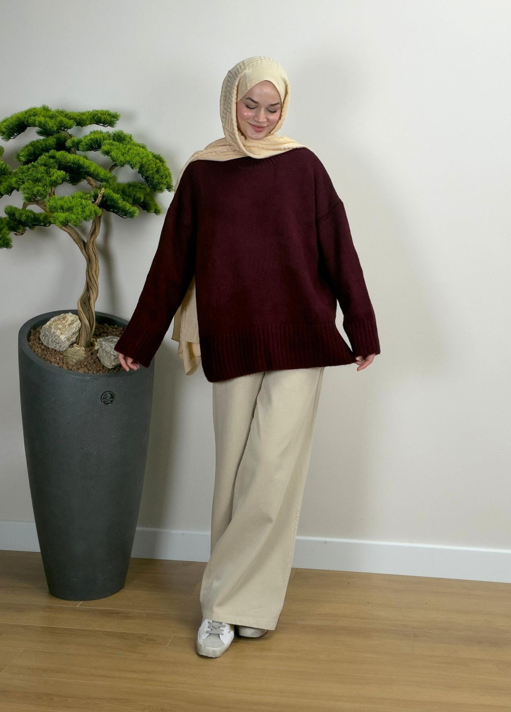 Oversize Kazak Bordo