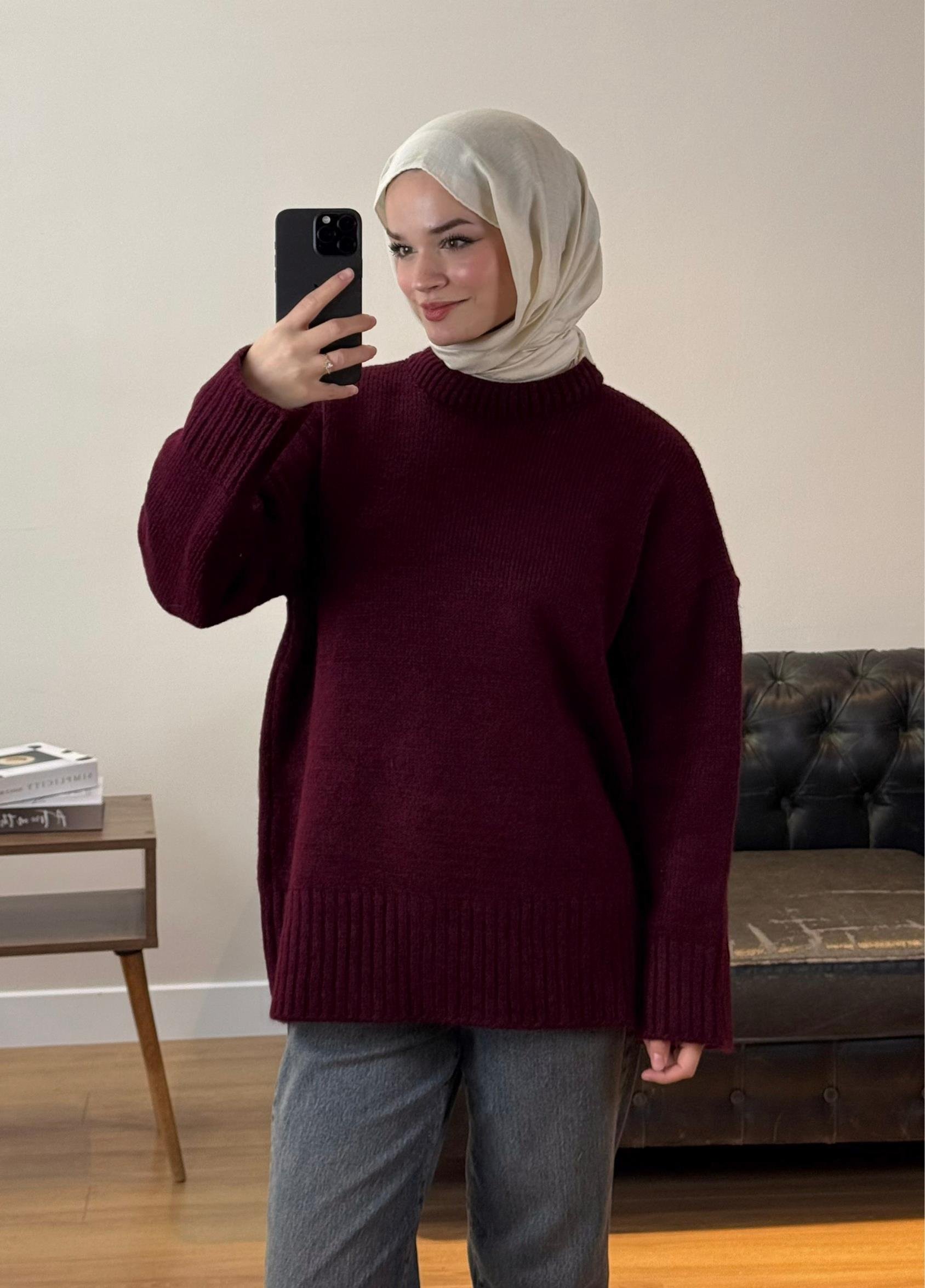 Oversize Kazak Bordo