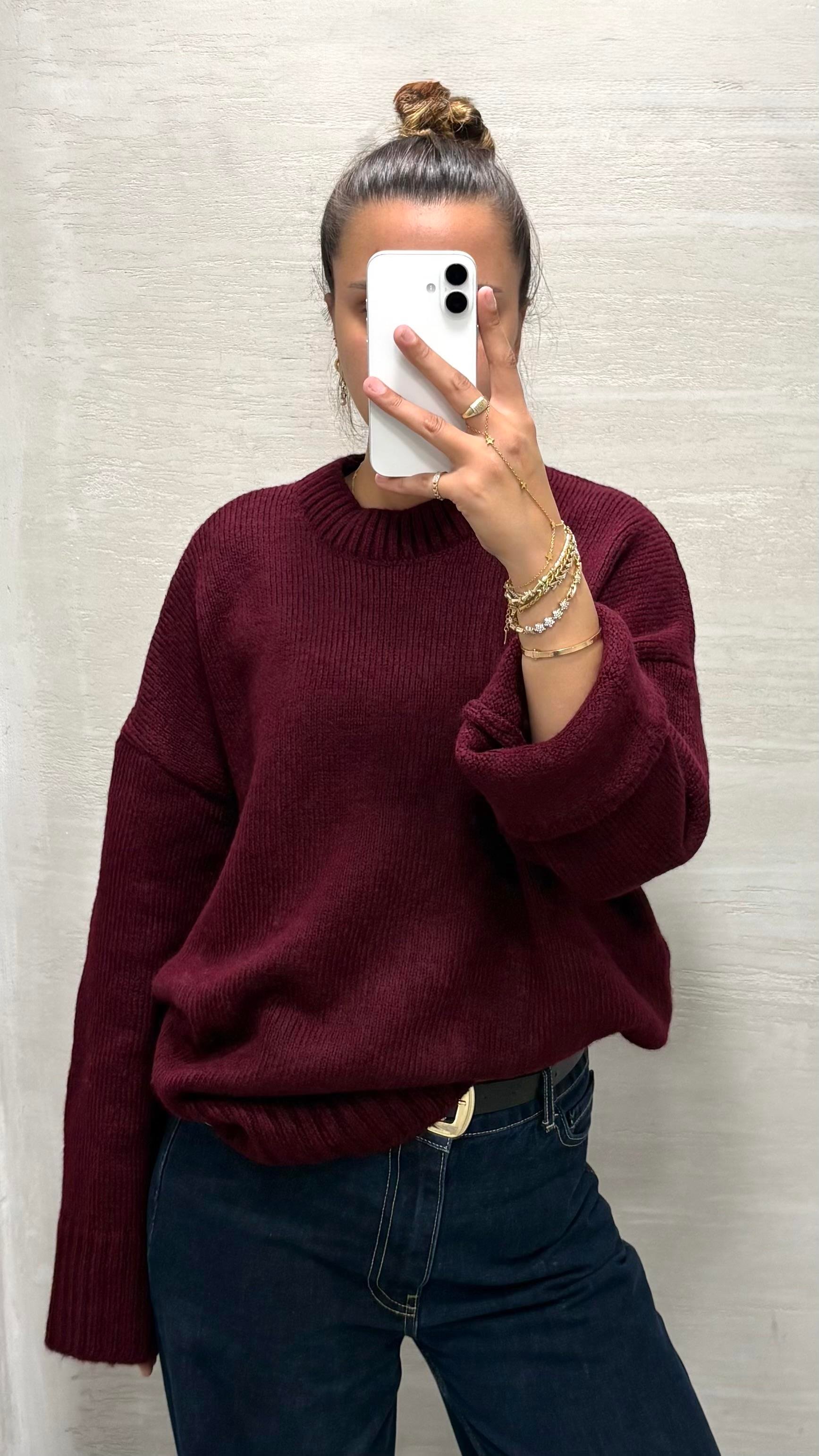 Oversize Kazak Bordo