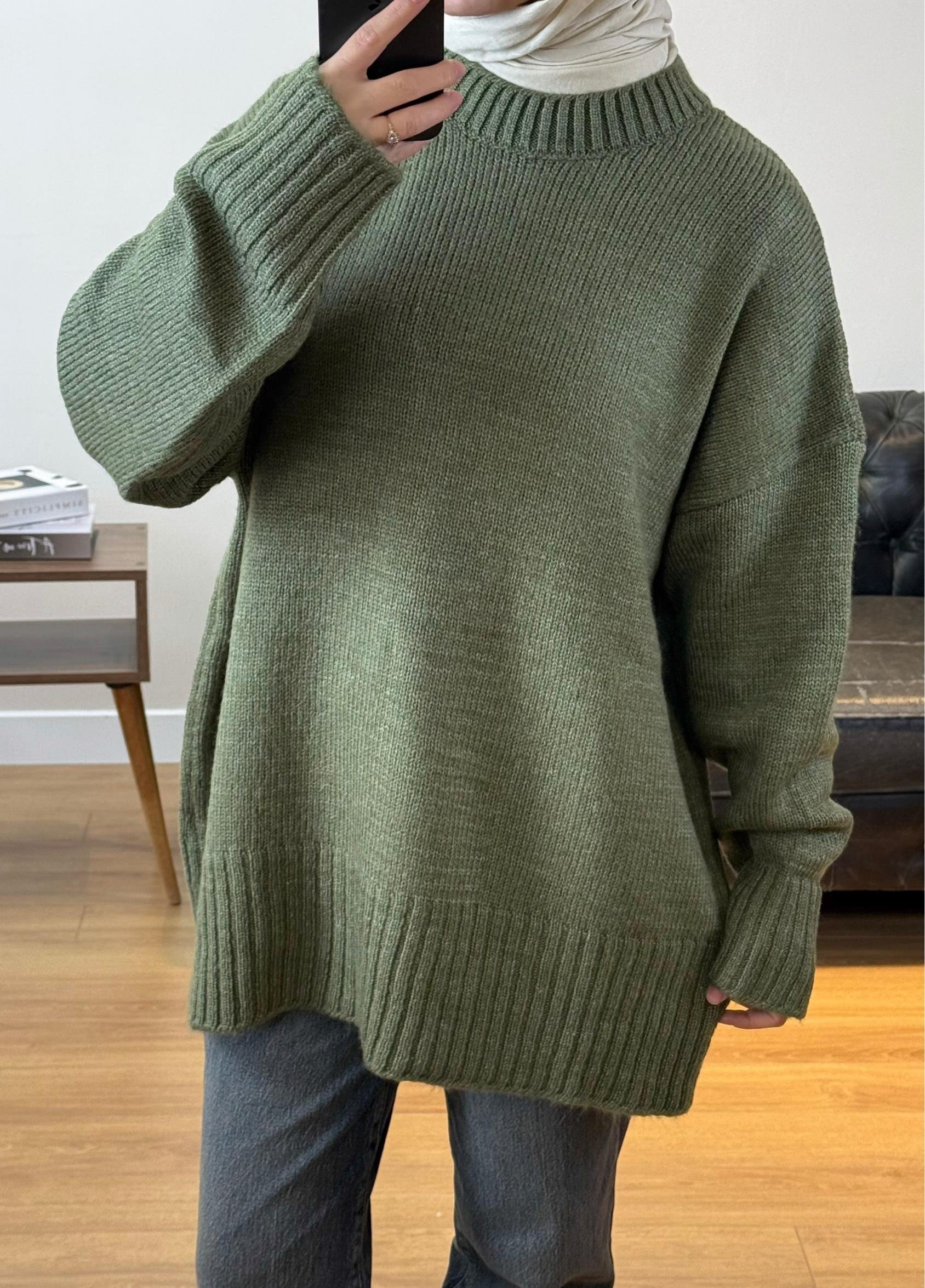 Oversize Kazak Mint Yeşili