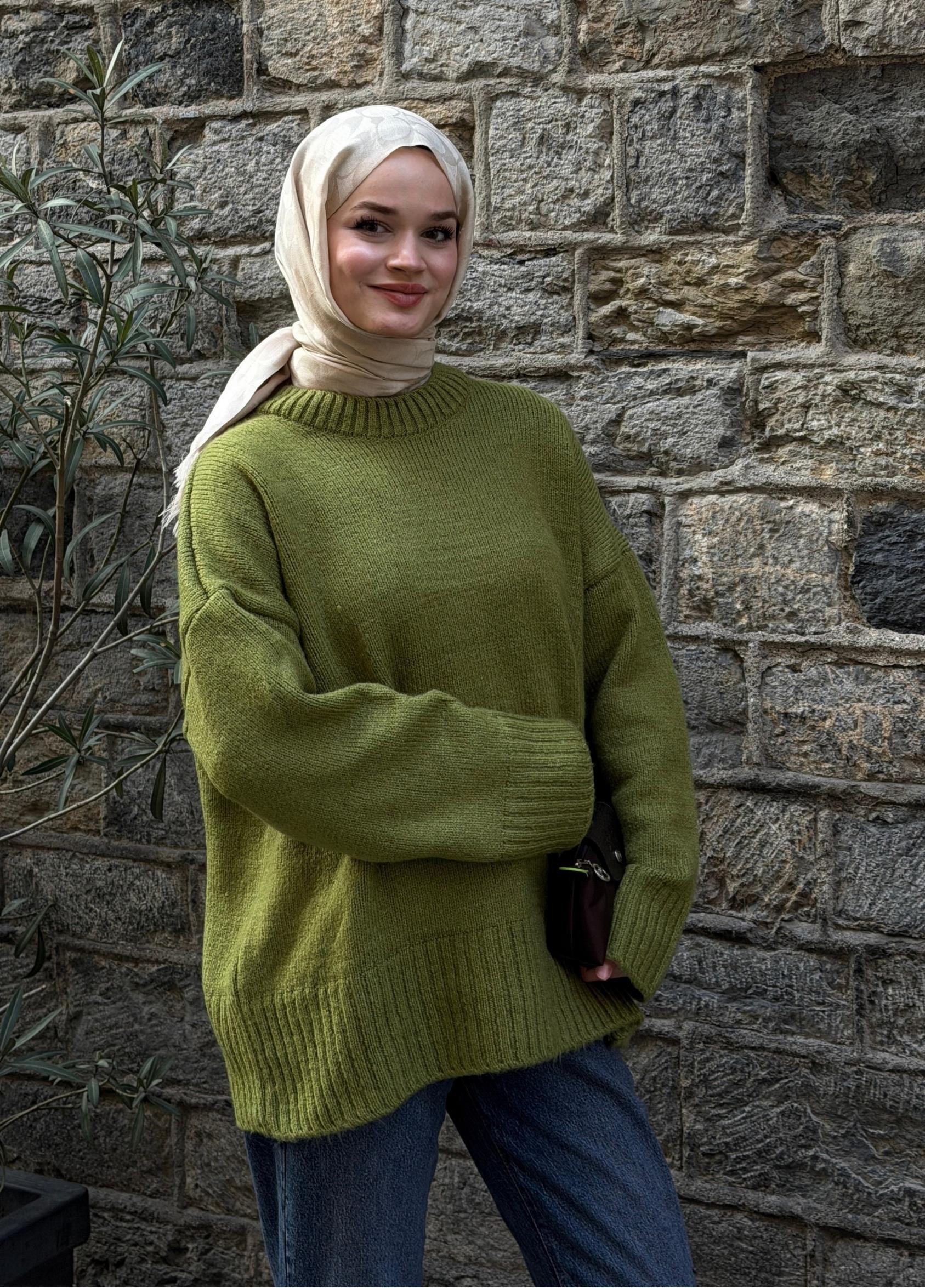 Oversize Kazak Yeşil  