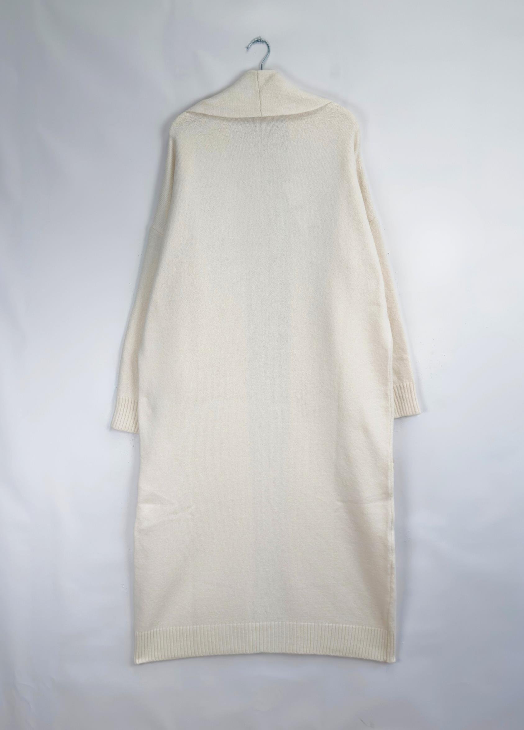 Oversize Şal Yaka Hırka Ekru