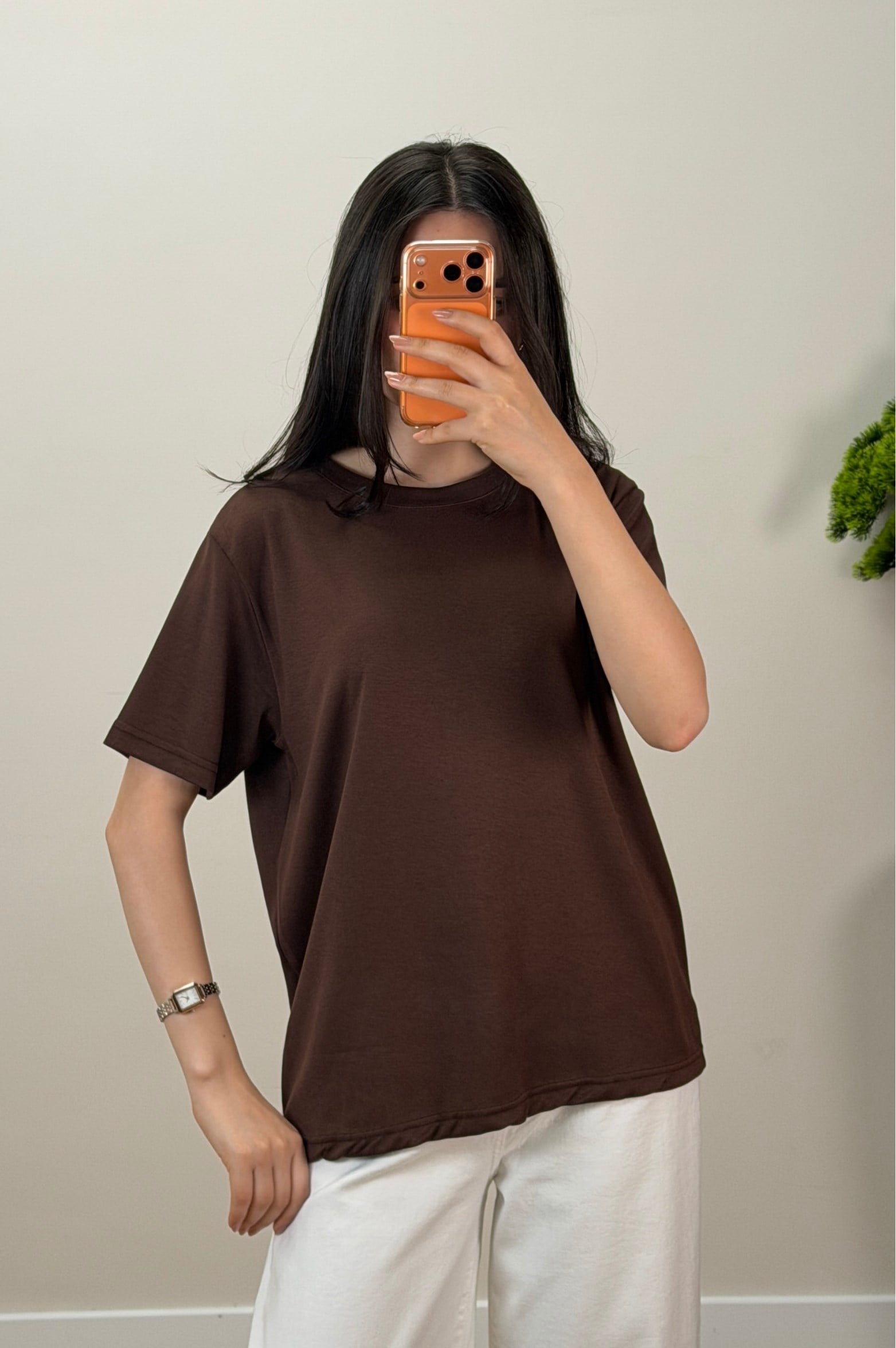 Oys Basıc Tshirt Kahve 