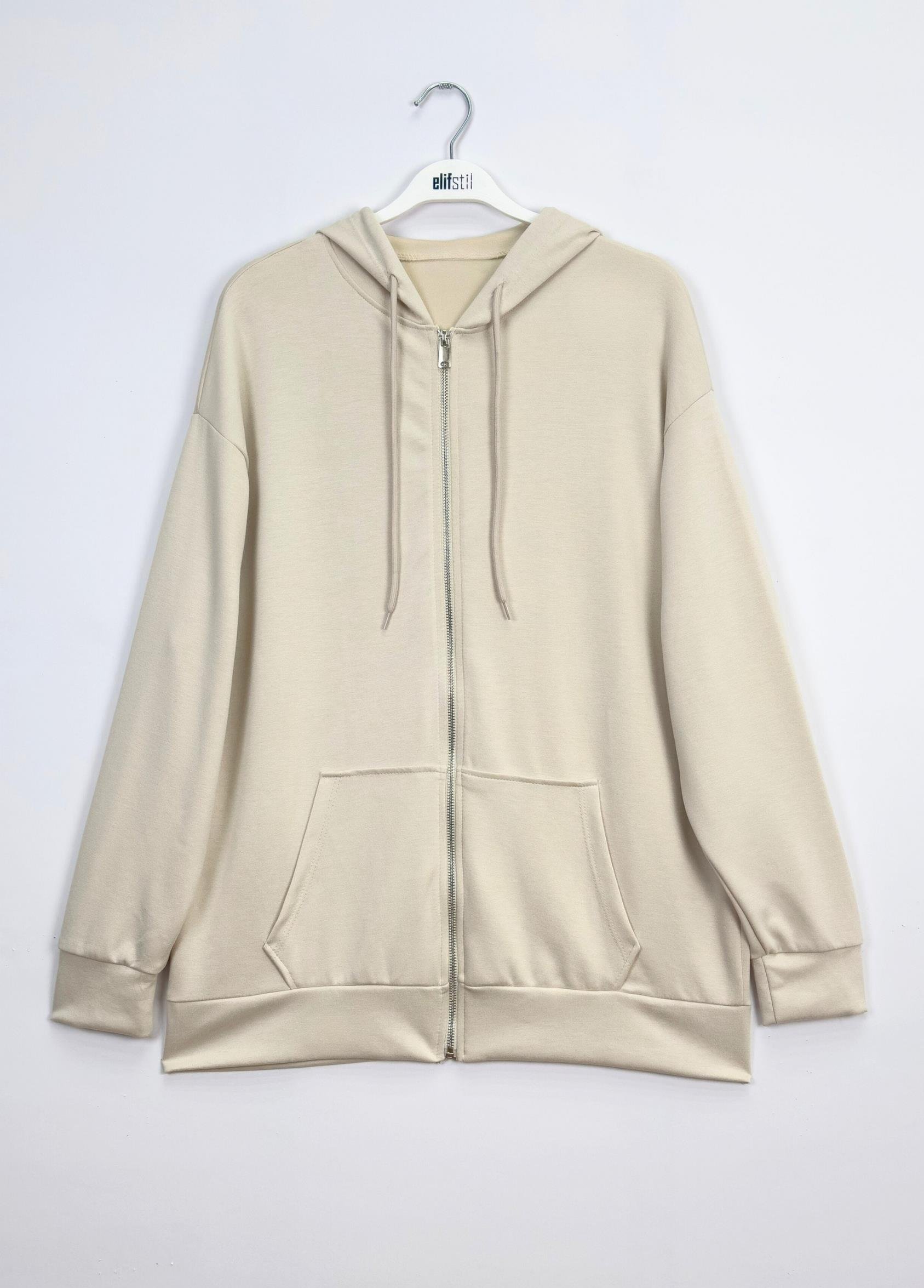 Oys Kapşonlu Sweatshirt Bej 