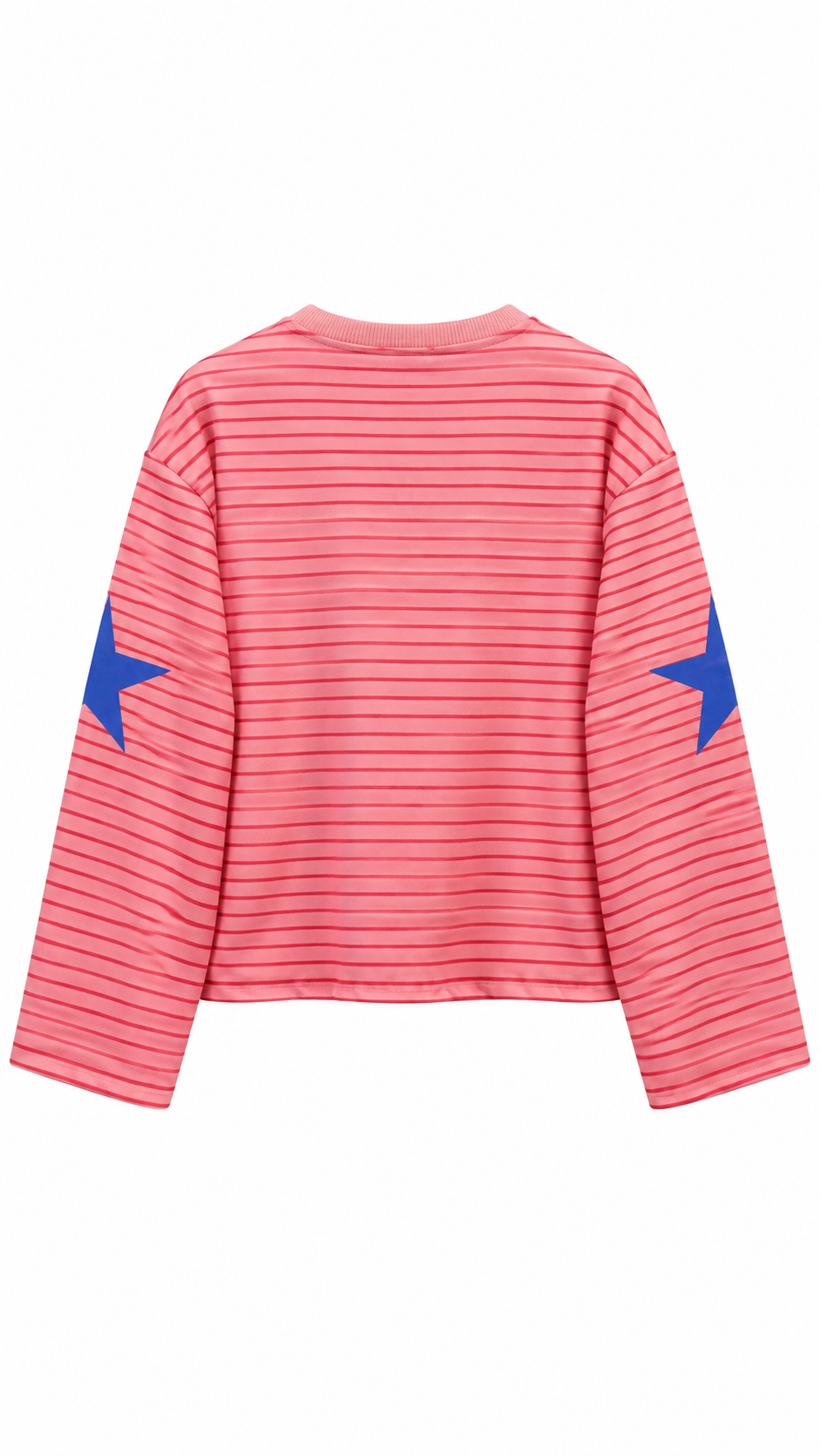 Paris Çizgili Sweat Pembe